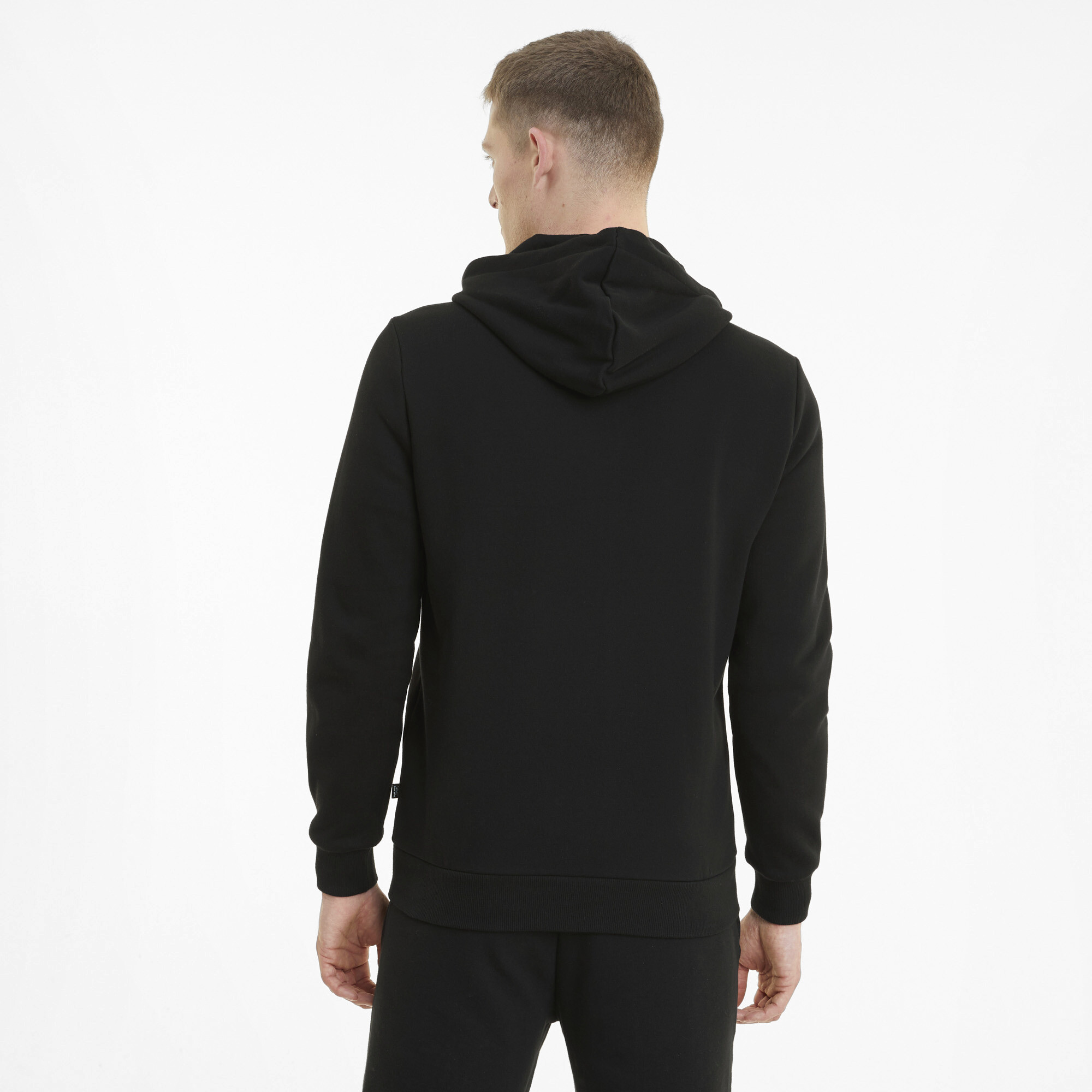 Men's Puma Essentials Full-Zip Logo Hoodie, Black, Size XS, Clothing