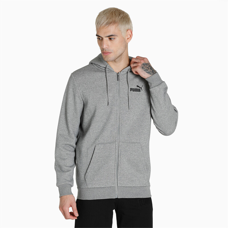 

Men's PUMA Essentials Small Logo Full-Zip Regular Fit Hoodie, Gray