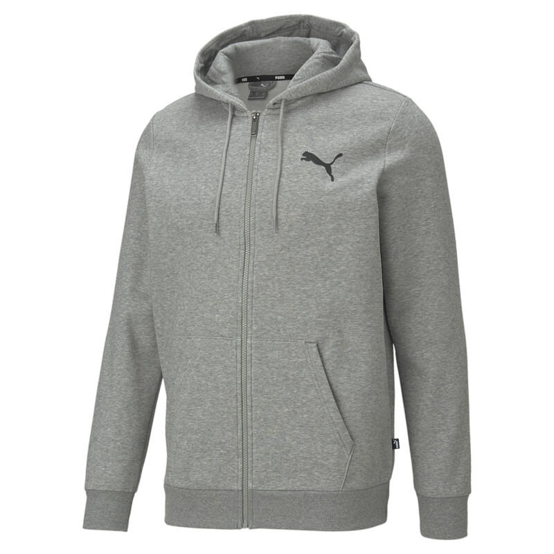 

Men's PUMA Small Logo Full-Zip Regular Fit Hoodie, Gray
