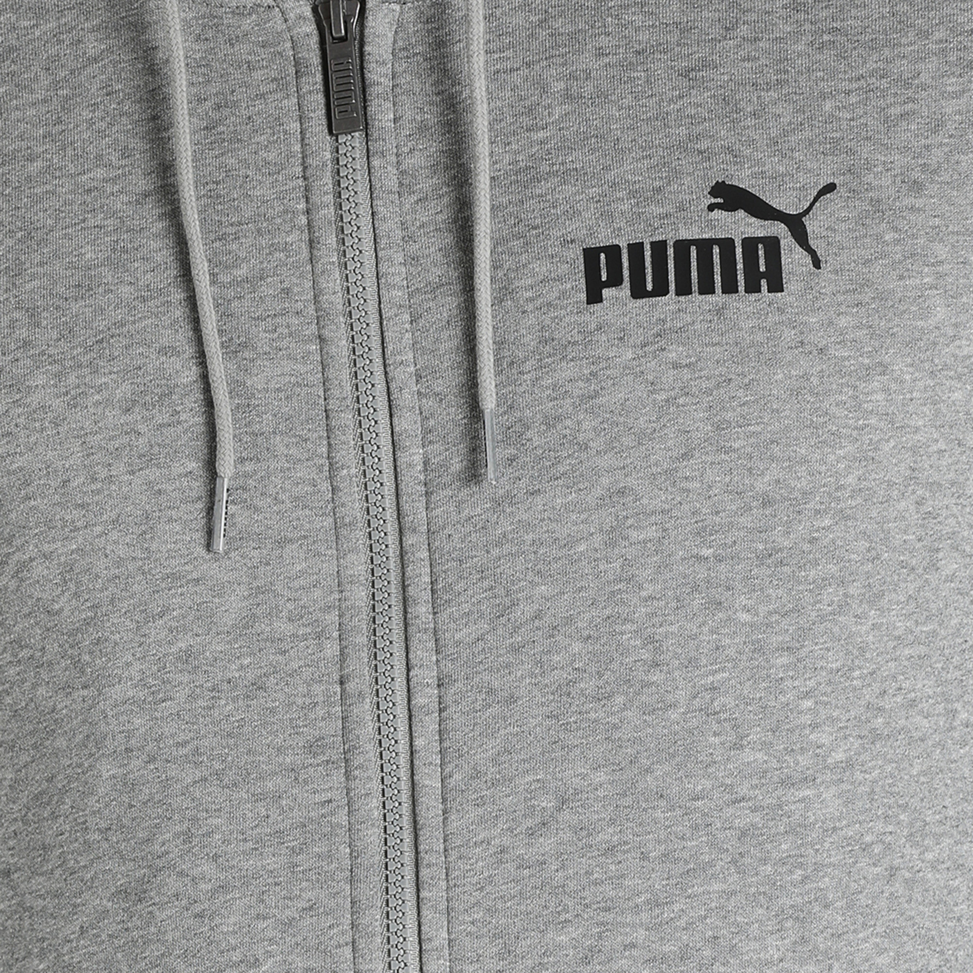 Men's Puma Essentials Small Logo Full-Zip Hoodie, Gray, Size S, Clothing