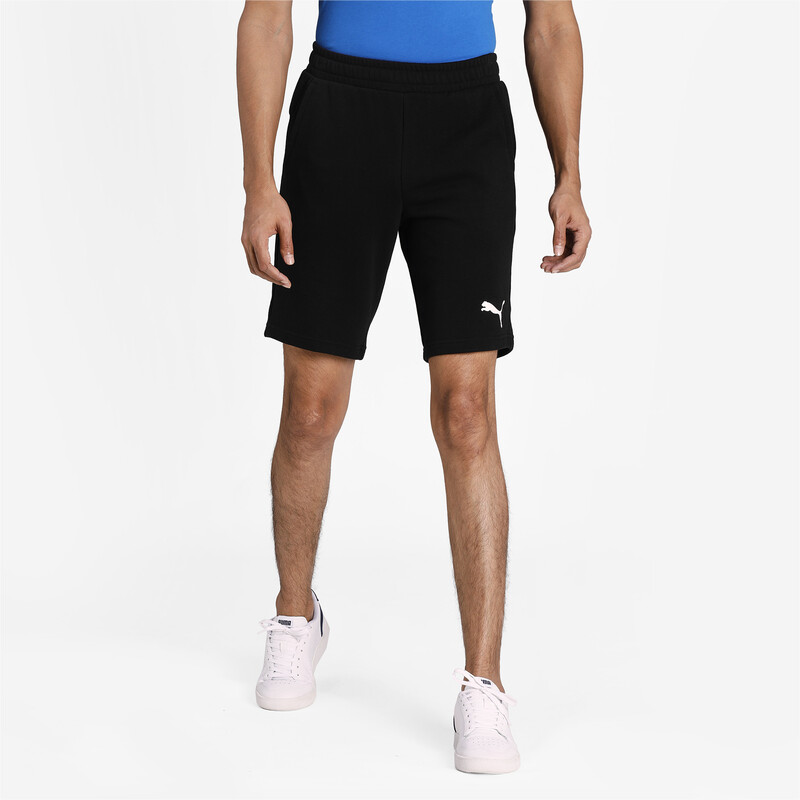Men's PUMA Essentials Regular Fit Knitted Cotton Shorts in Black size XL
