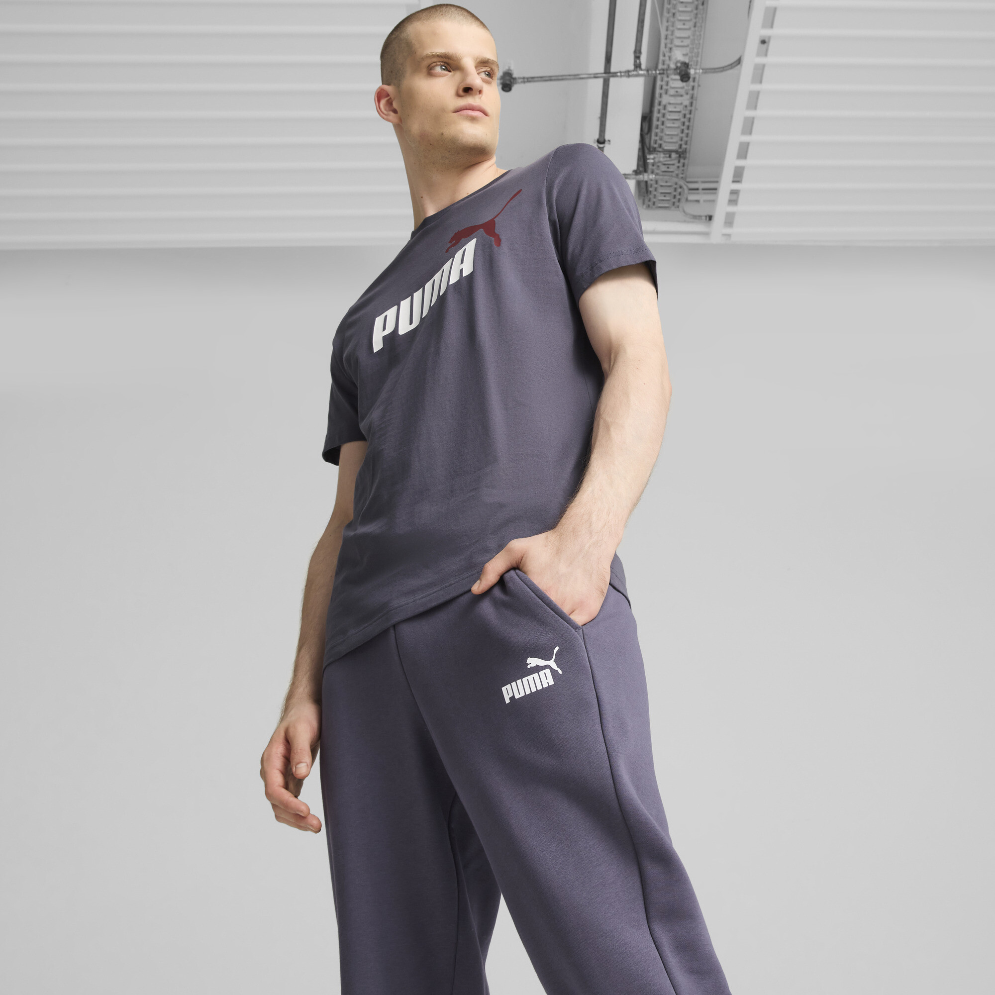 Men's Puma Essentials Logo Sweatpants, Gray, Size XXL, Clothing