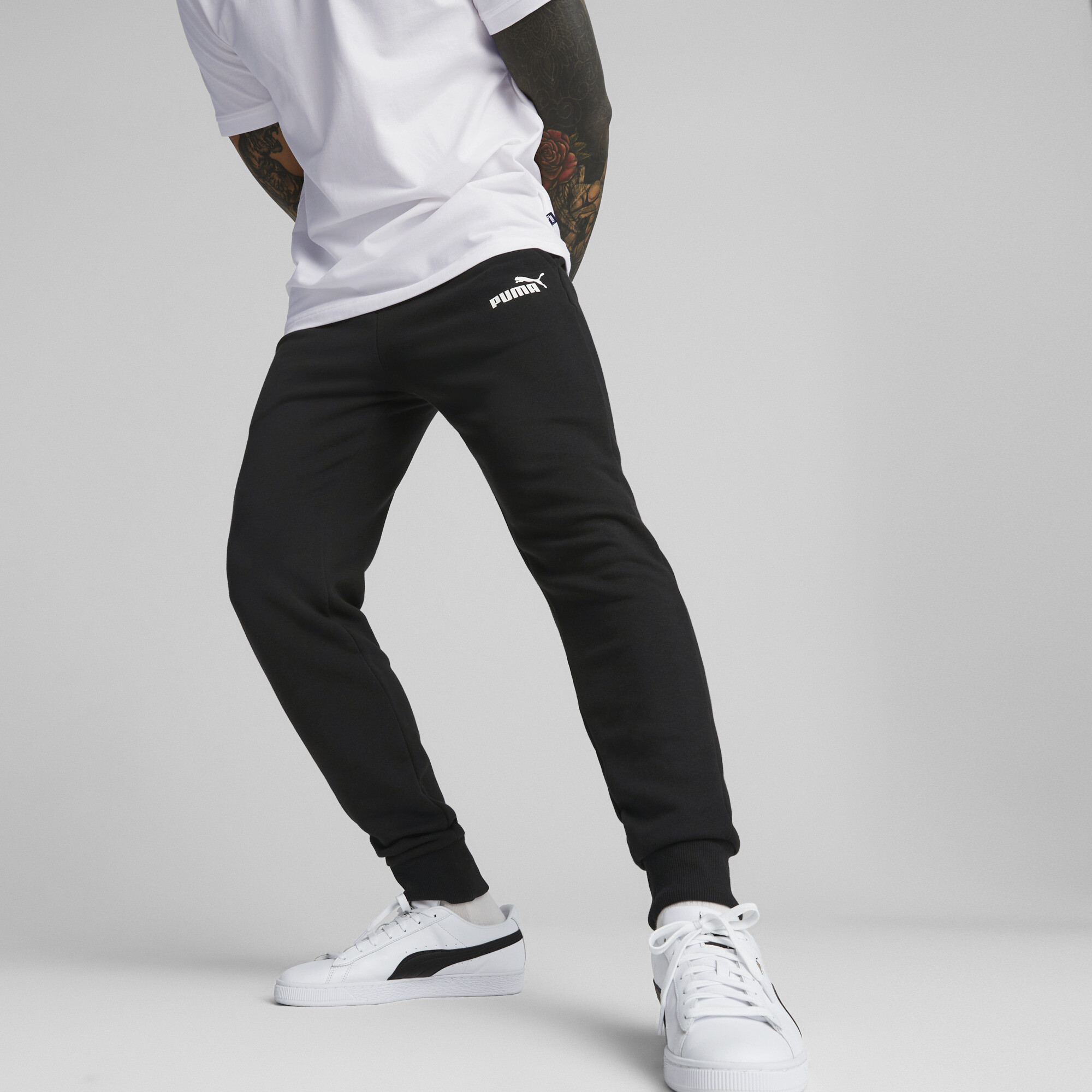 Puma essentials skinny fit joggers clearance in grey