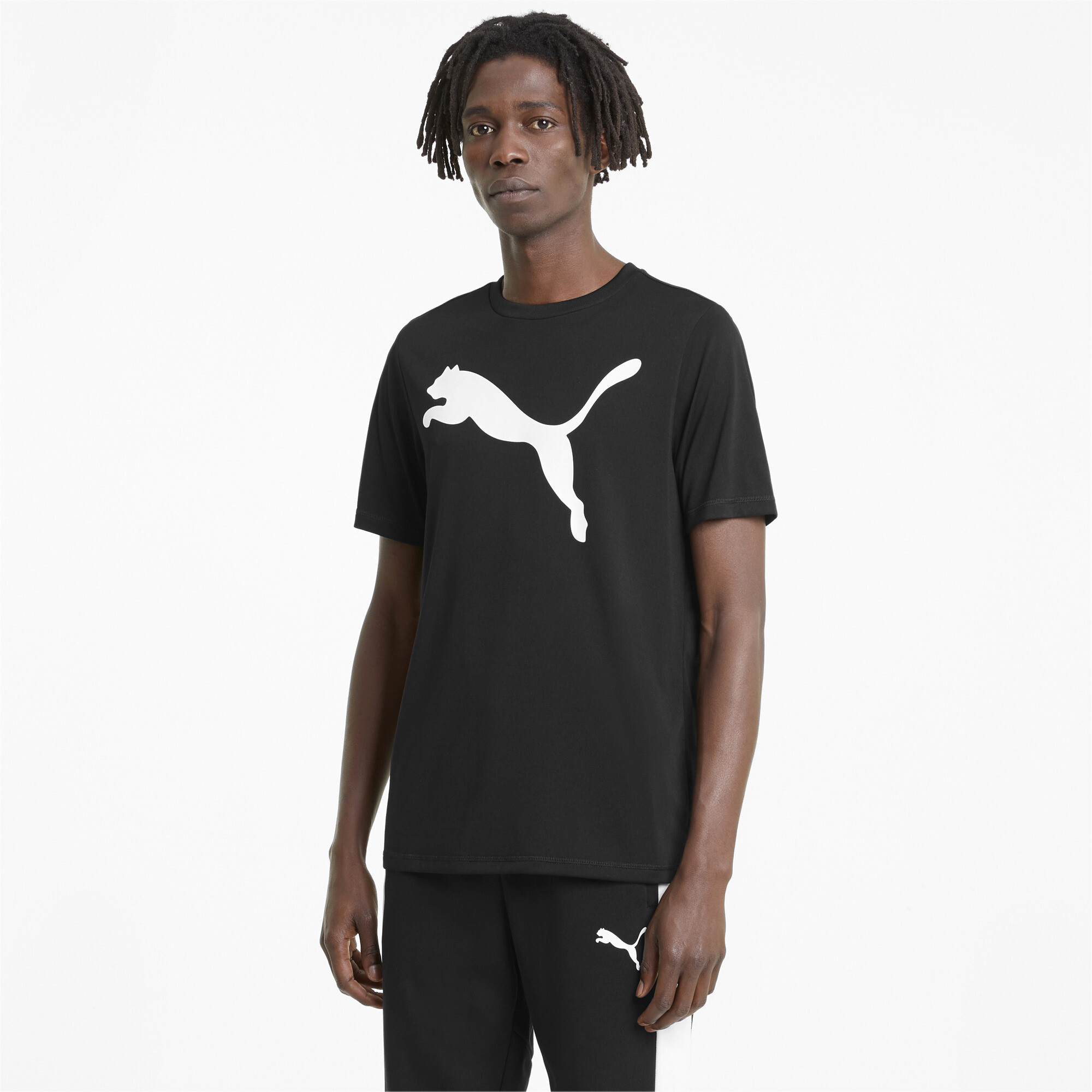 Puma Active Big Logo T-Shirt Herren | Mit Logo Print | Black | Größe: XS