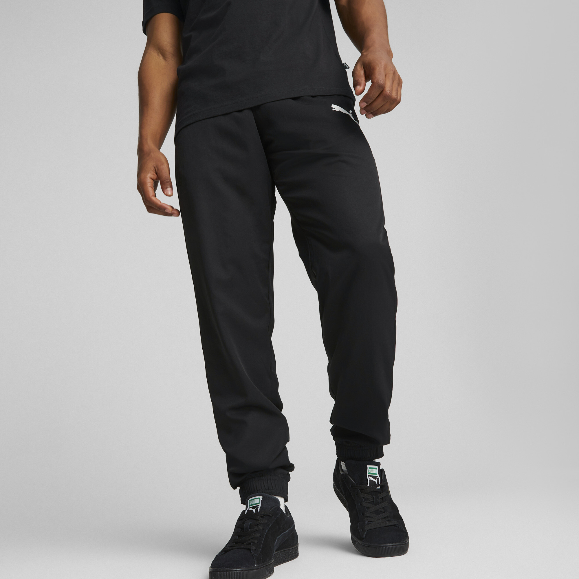 Puma mens woven tracksuit - clearance black