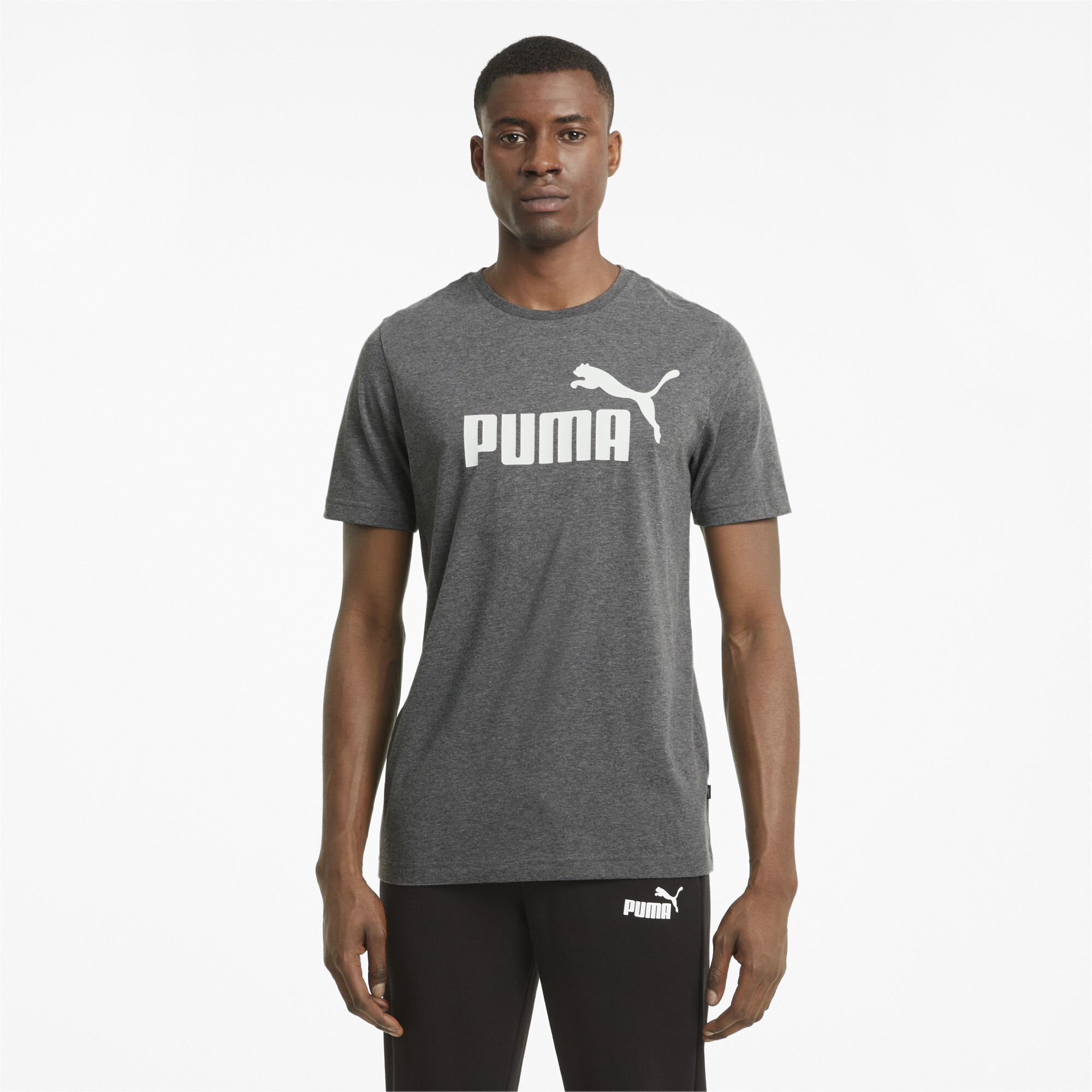 Men's Puma Essentials Heather T-Shirt, Black, Size 4XL, Lifestyle