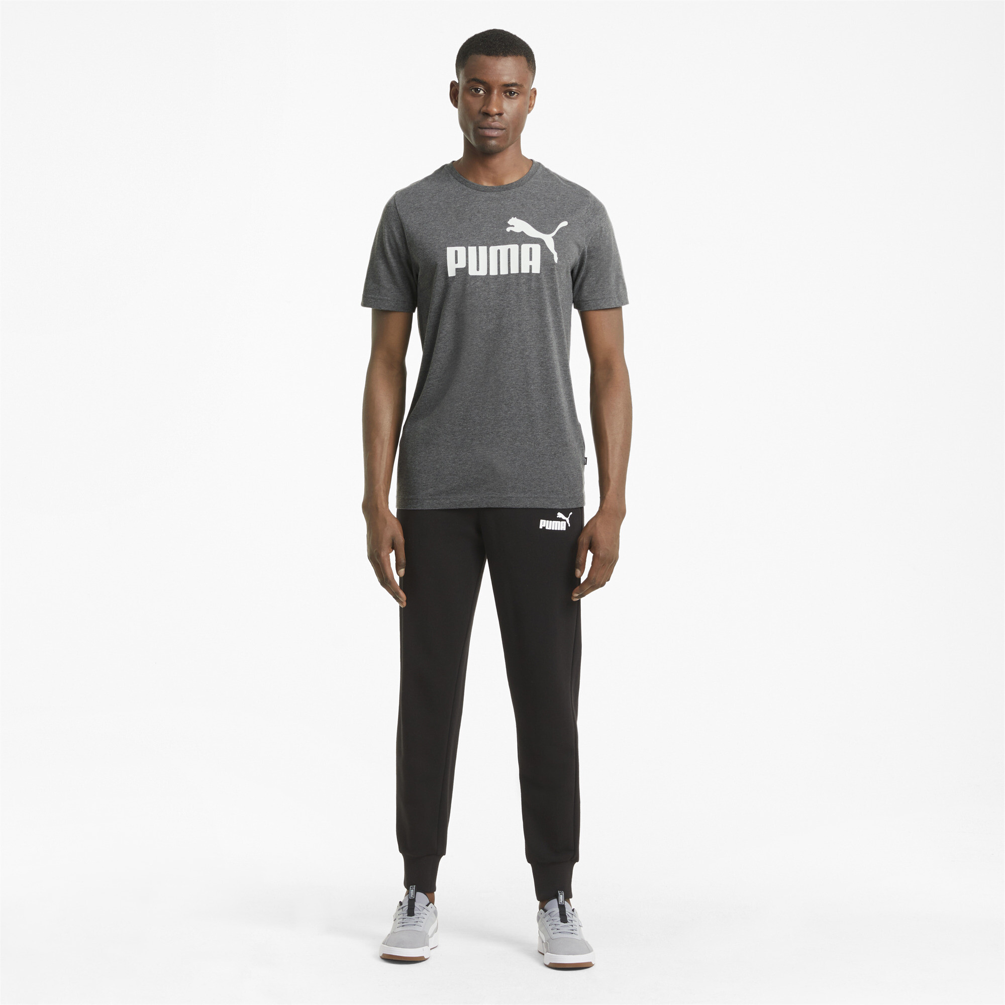 Men's Puma Essentials Heather T-Shirt, Black, Size 4XL, Lifestyle