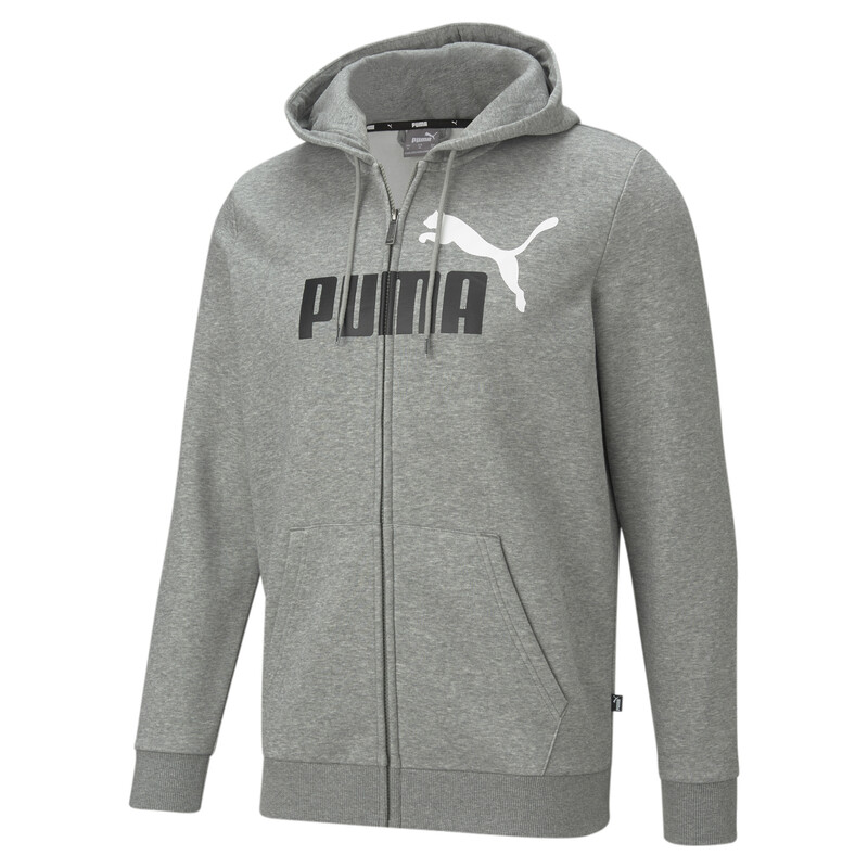 

PUMA Essential+ 2 Colour Big Logo Regular Fit Boy's Hoodie, Gray