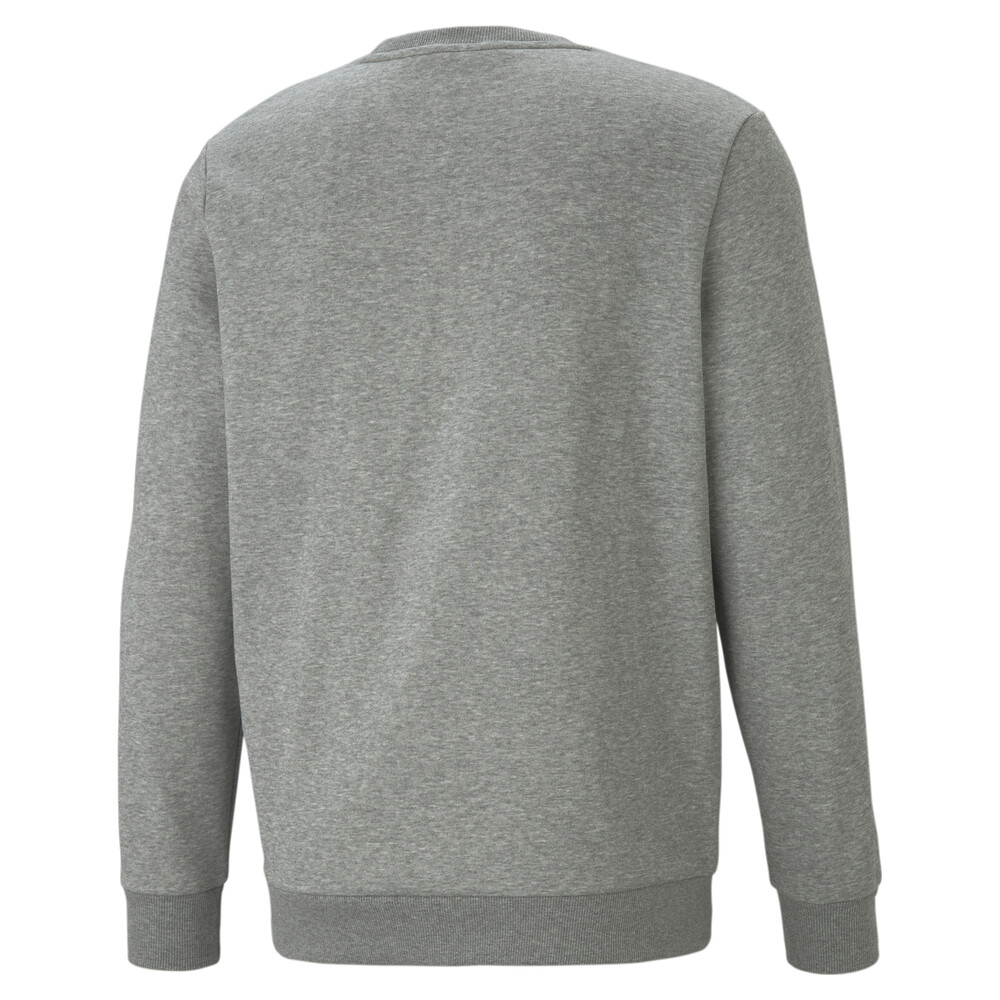Essentials+ Two-Tone Big Logo Crew Neck Men's Sweater | Gray - PUMA