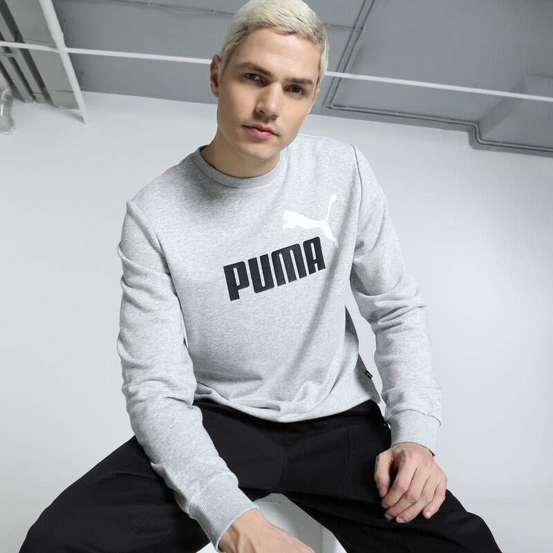 

Men's PUMA Essentials+ Two-Tone Big Logo Crew Sweat Shirt