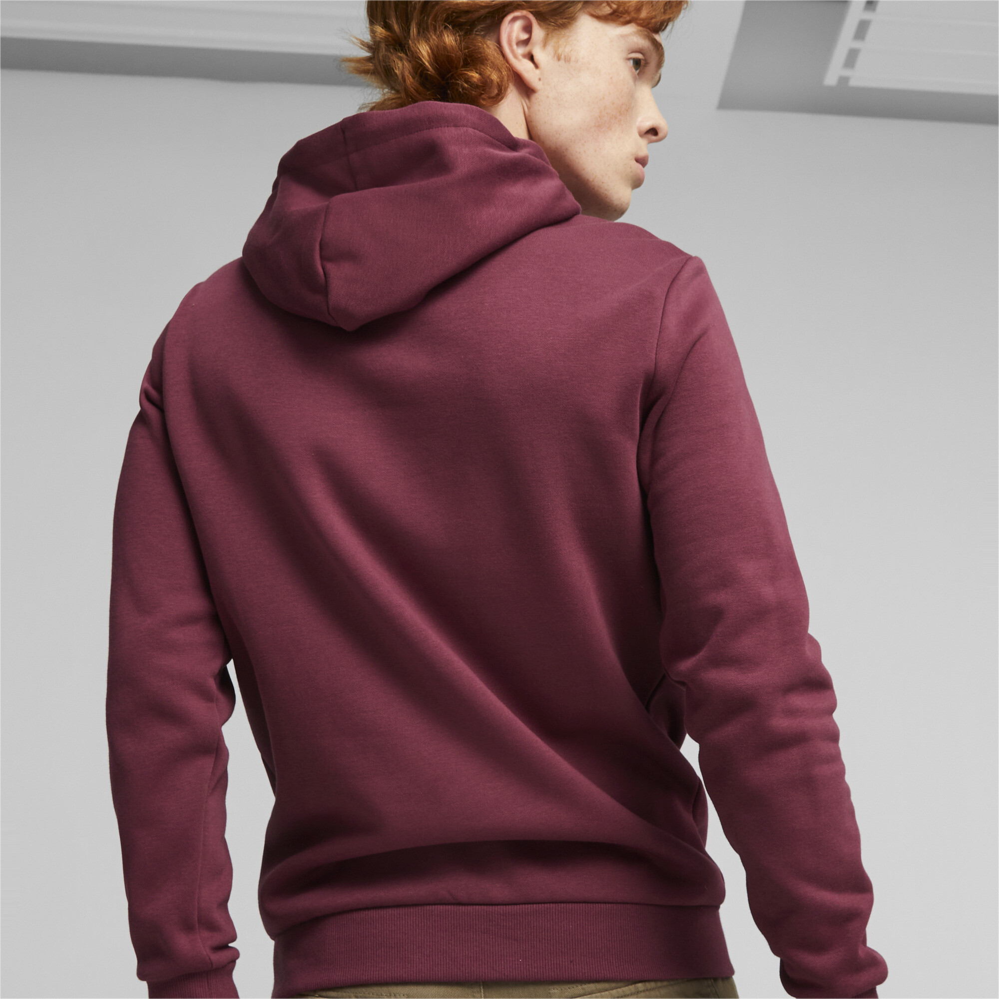 Men's Puma Essentials+ Two-Tone Big Logo's Hoodie, Red, Size 3XL, Clothing