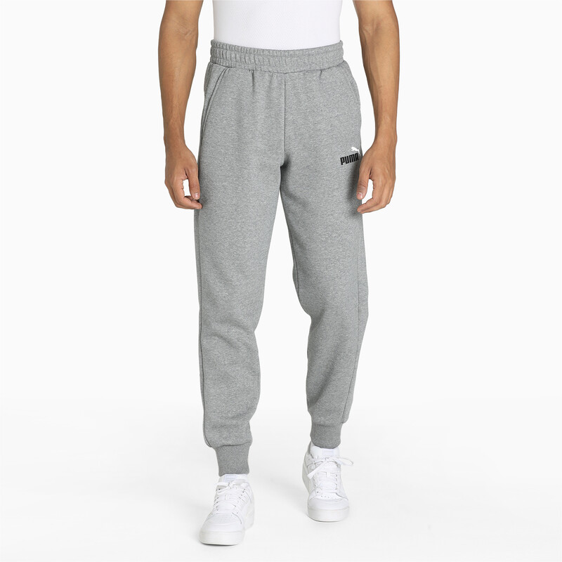 

Men's PUMA Essential+ 2 Colour Big Logo Pants, Gray