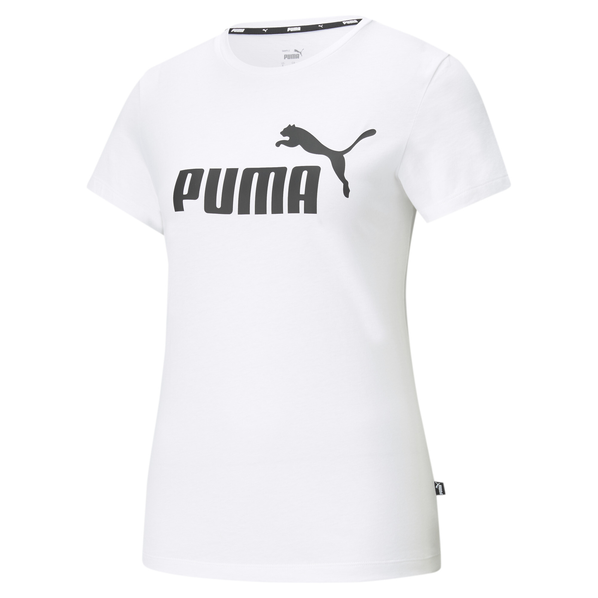 Women's Puma Essentials Logo T-Shirt, White, Size L, Clothing