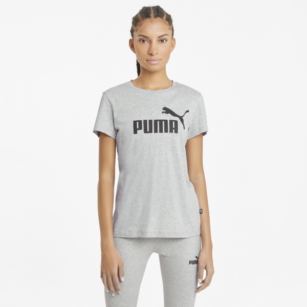 Playera con logotipo para mujer Essentials, Light Gray Heather, large-MEX