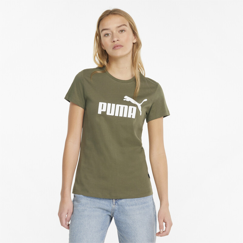

Women's PUMA Essentials Logo T-shirt, Gray/green