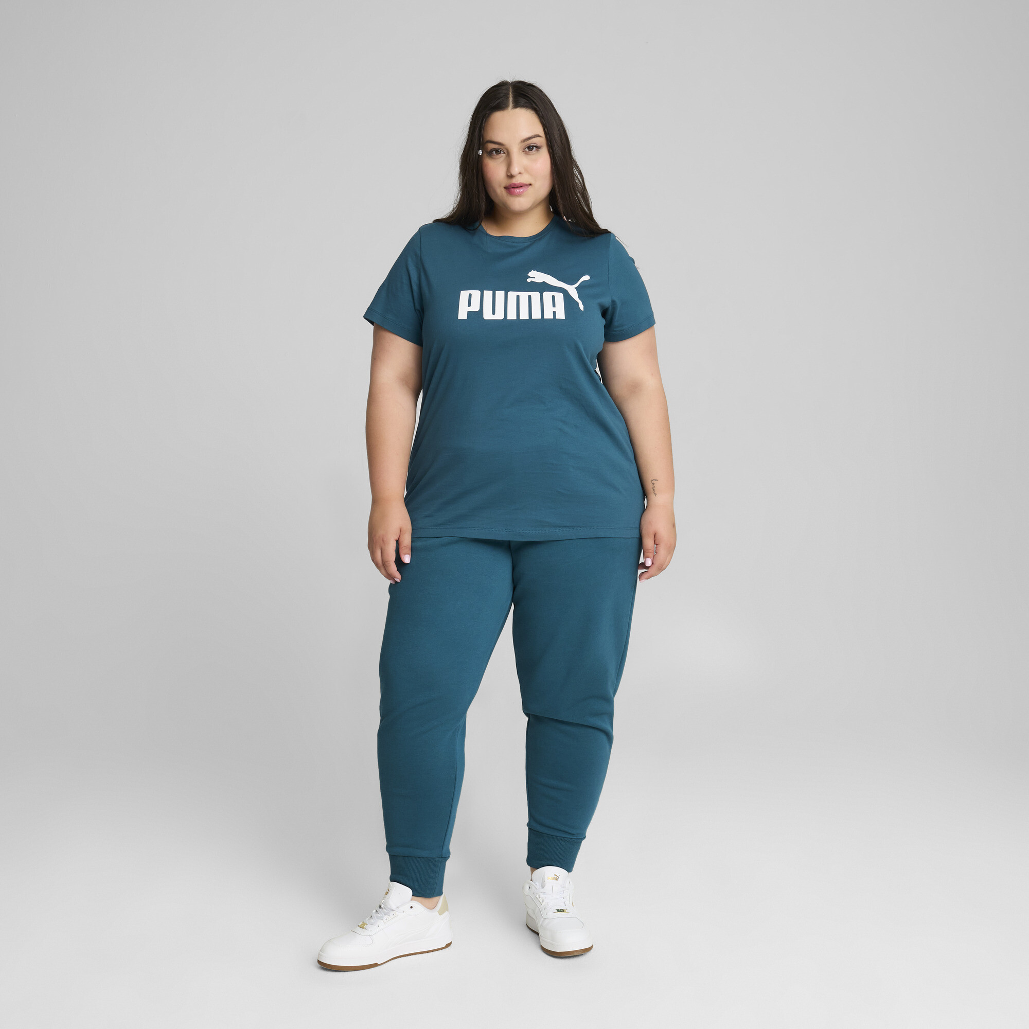 Women's Puma Essentials Logo T-Shirt, Green, Size S, Clothing