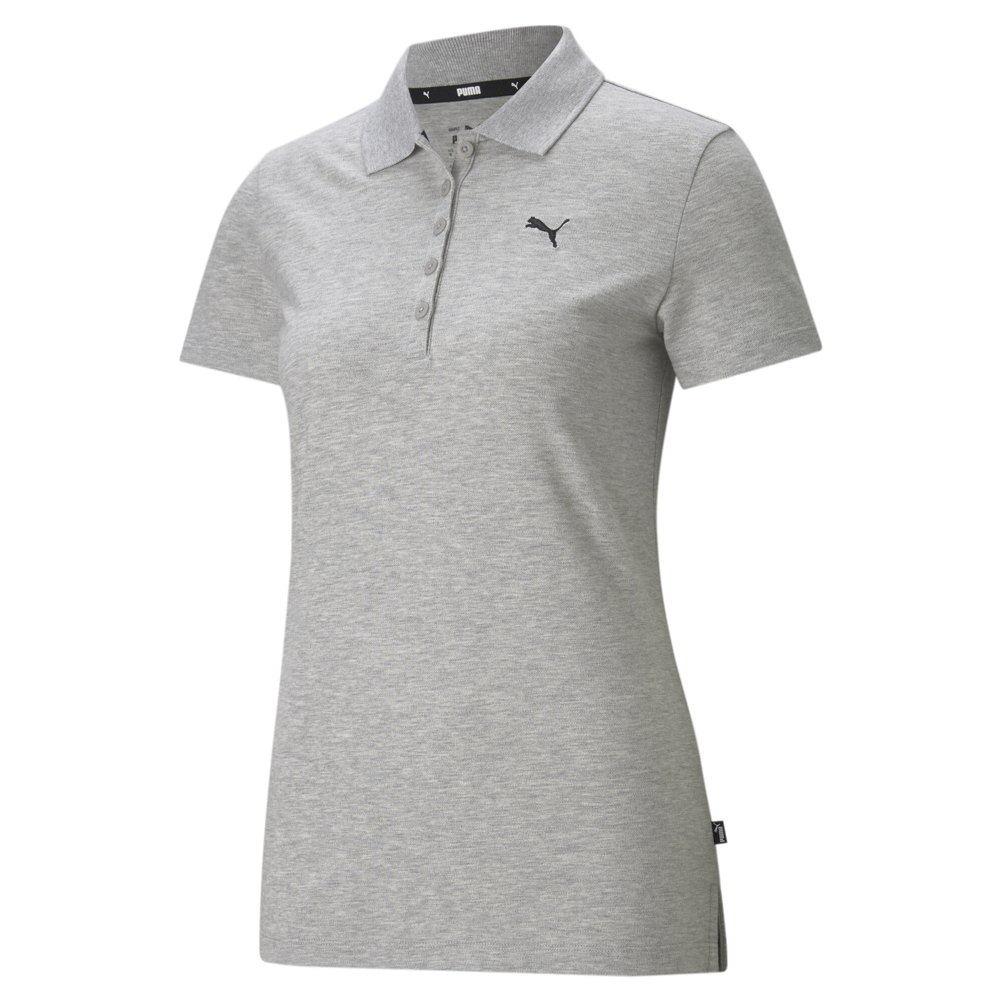 Women's Puma Essentials's Polo Shirt T-Shirt, Gray T-Shirt, Size L T-Shirt, Clothing