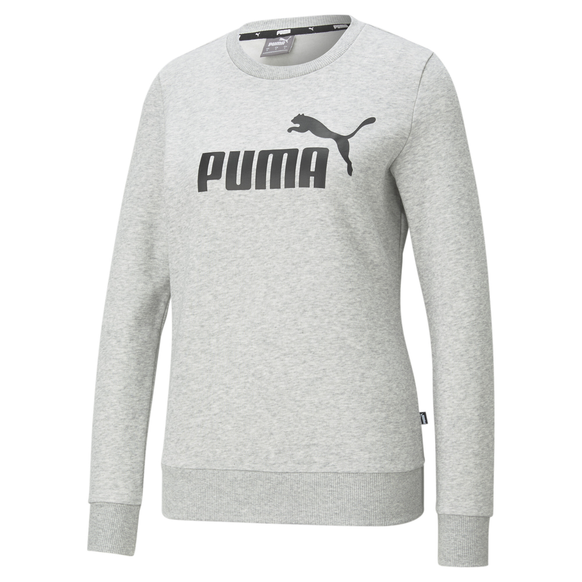 Puma Essentials Logo Rundhals-Sweatshirt Damen | Mit Plain | Light Gray Heather | Größe: XXL