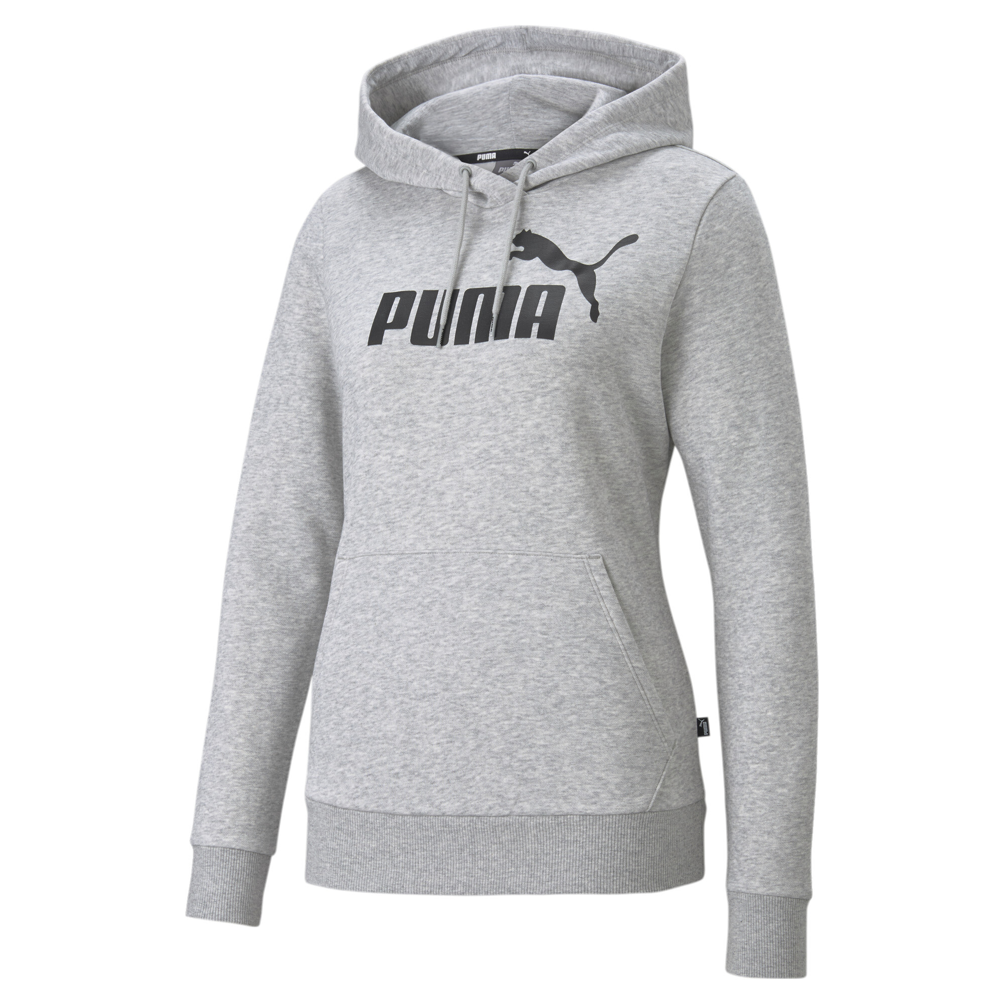 Puma Essentials Logo Hoodie Damen | Mit Marl | Light Gray Heather | Größe: M