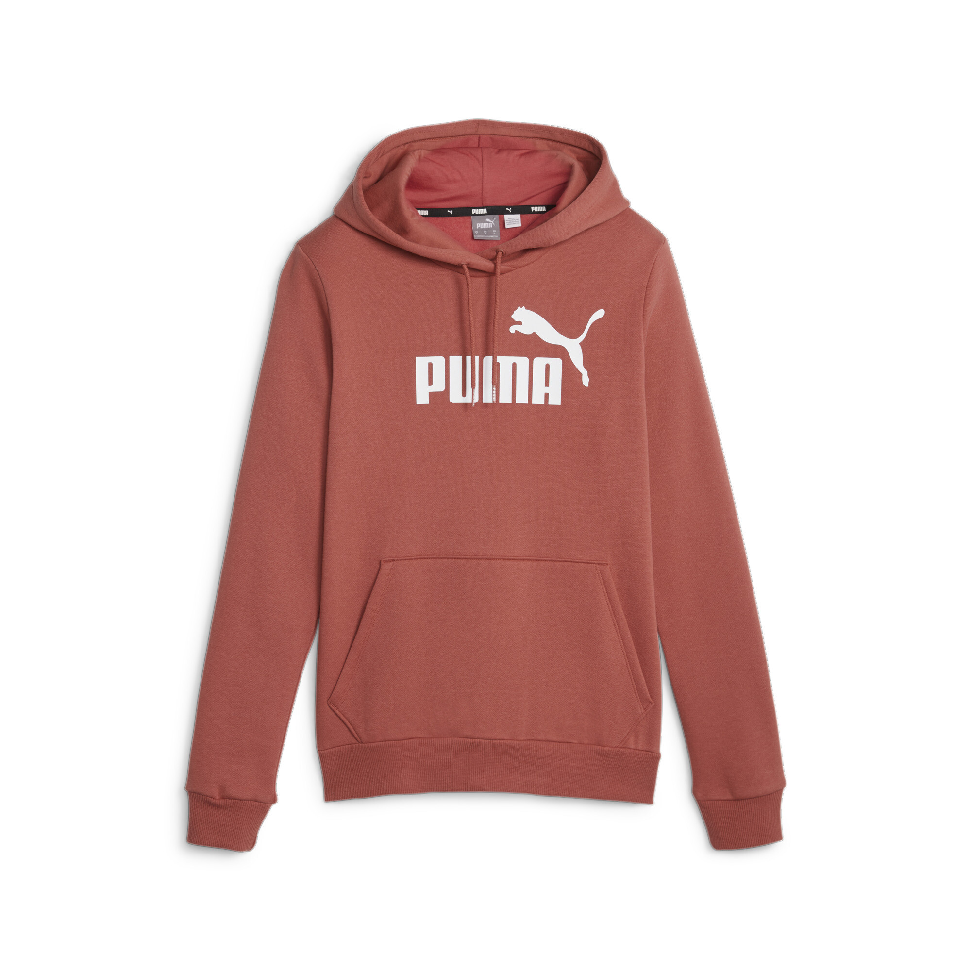 Women's Puma Essentials Logo FL's Hoodie, Red, Size XL, Clothing