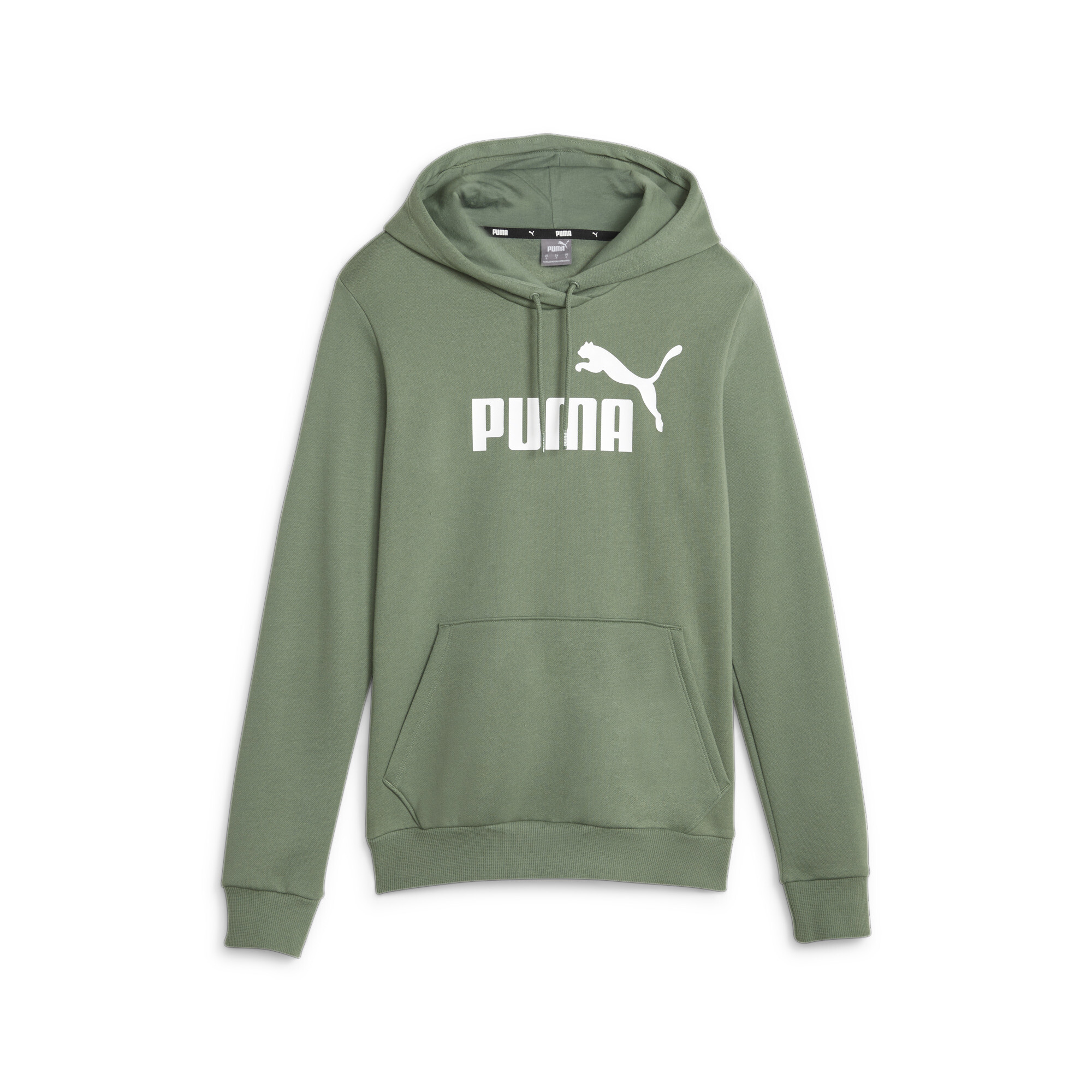 Women's Puma Essentials Logo FL's Hoodie, Green, Size M, Clothing