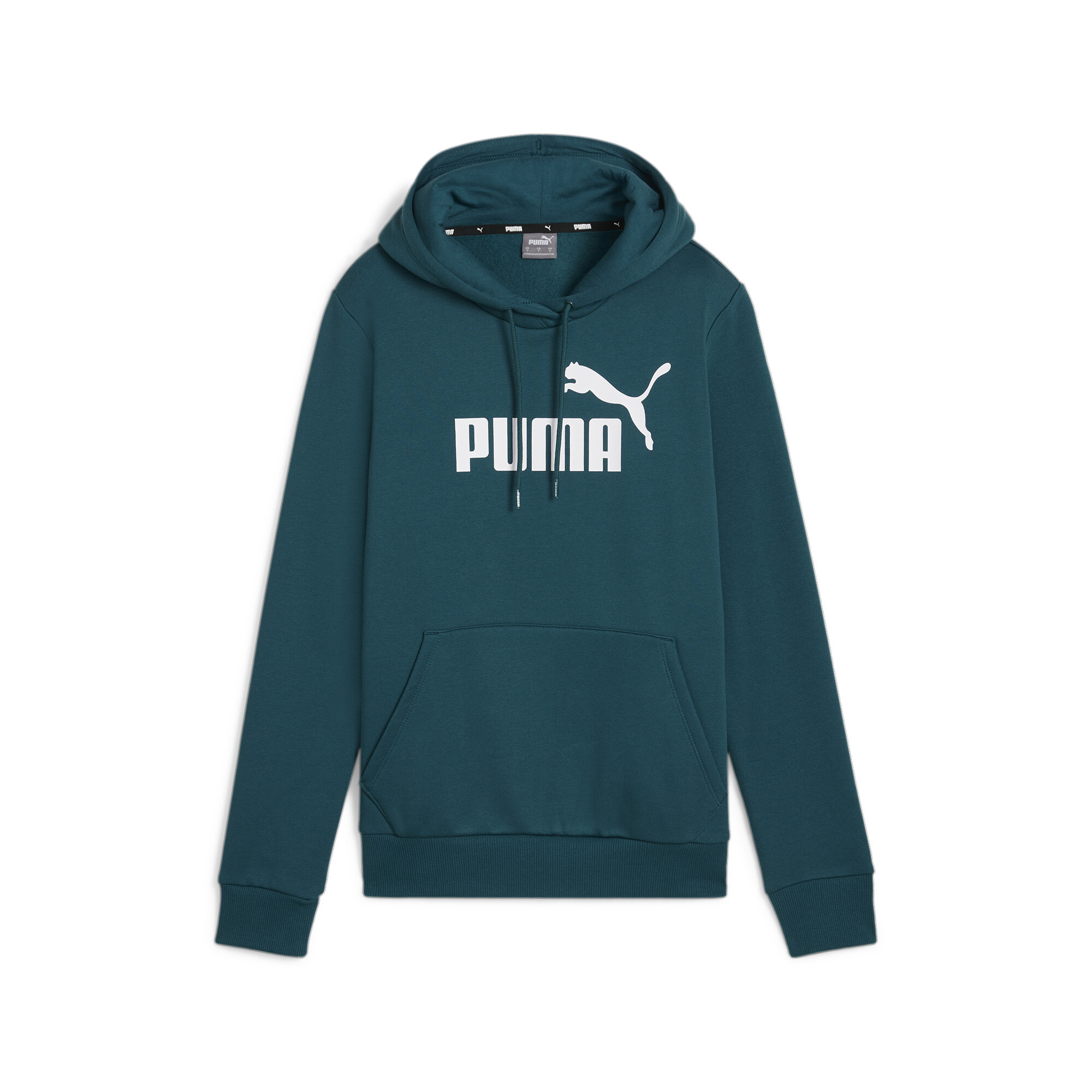 Women's Puma Essentials Logo FL Hoodie, Green, Size M, Clothing