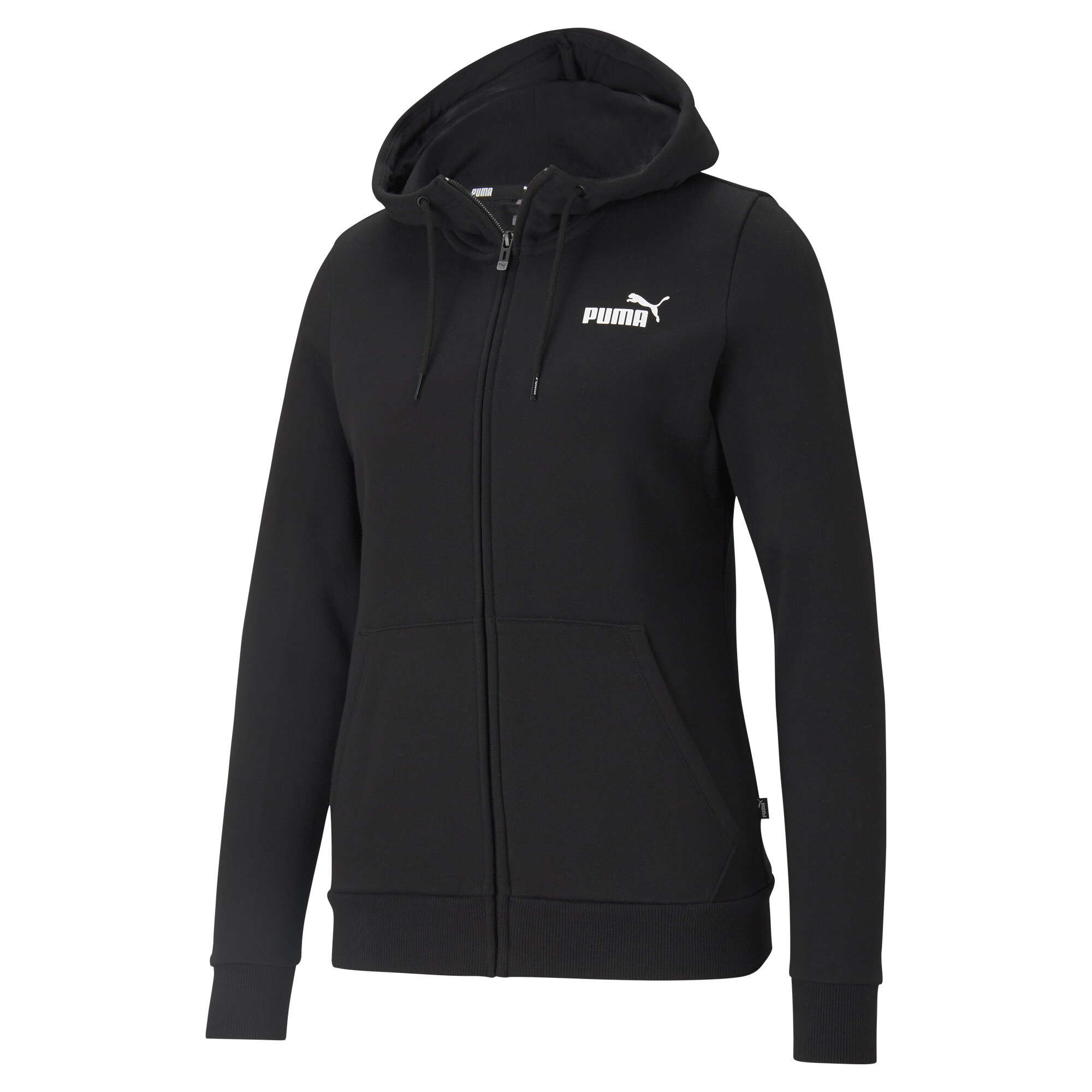 Women's Puma Essentials Full-Zip Hoodie, Black, Size XS, Clothing