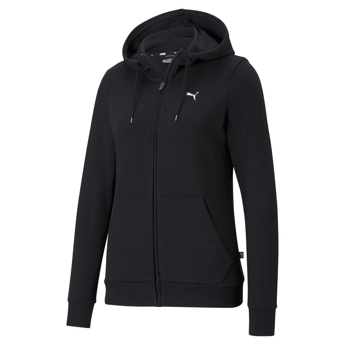 Essentials Full-Zip Women's Hoodie in Black/Cat by PUMA, XS