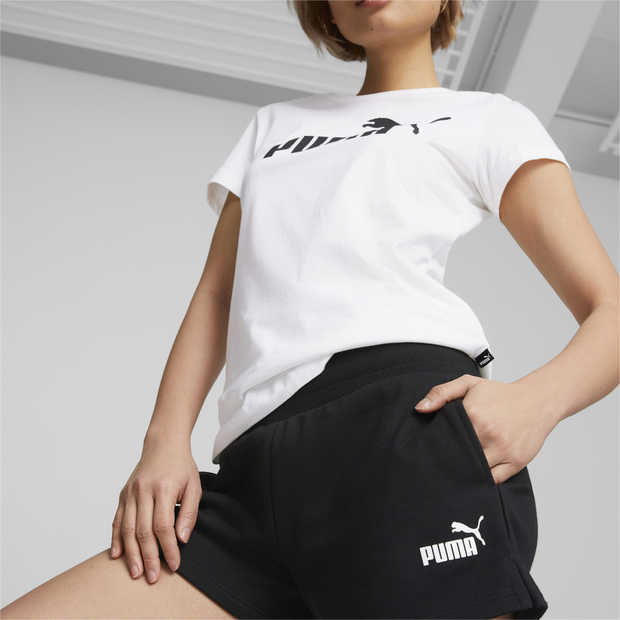 Women's Puma Essentials Sweat Shorts, Black, Size XXS, Lifestyle