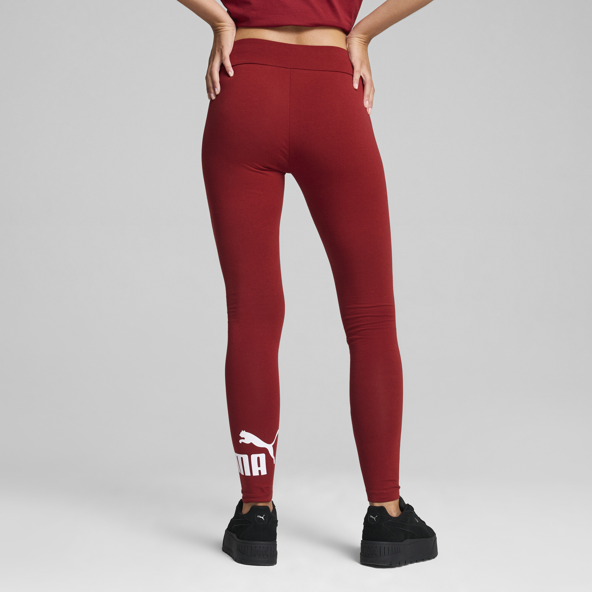 Women's Puma Essentials Logo Leggings, Red, Size 3XL, Clothing