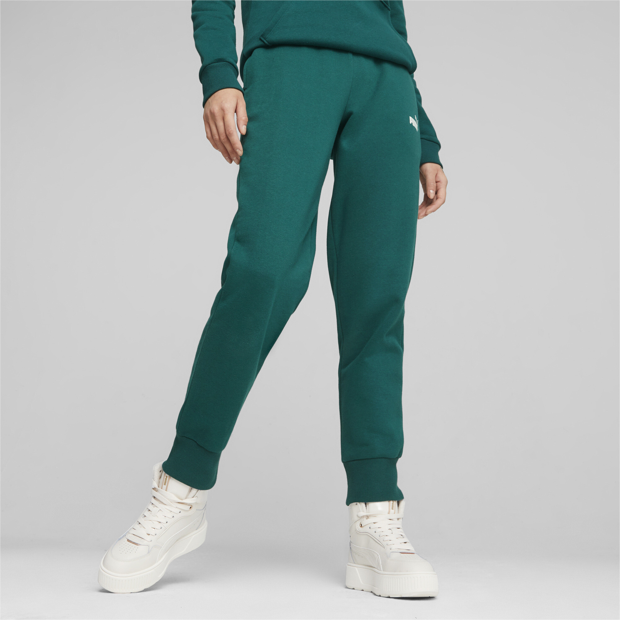 Women's Puma Essentials's Sweatpants, Green, Size S, Clothing