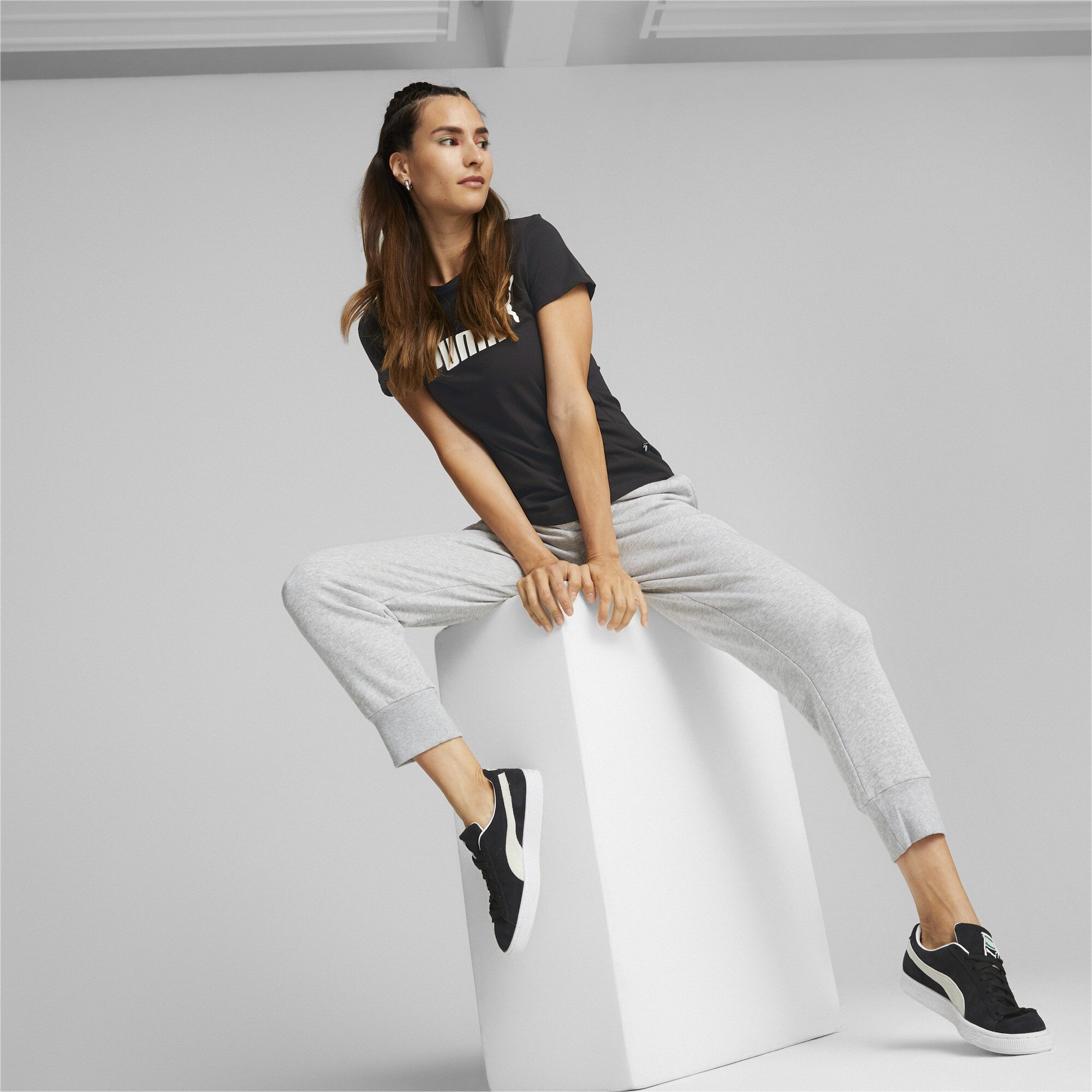 Women's Puma Essentials's Sweatpants, Gray, Size S, Clothing