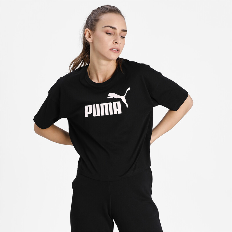 PUMA Relaxed Fit Crop Top in Black size XXL