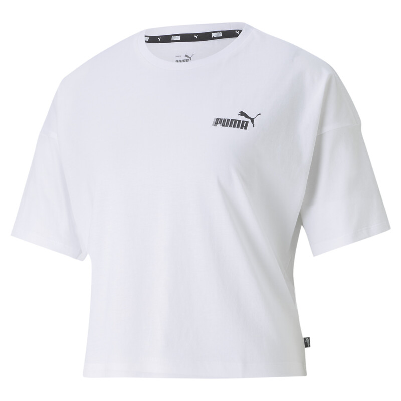 

Women's PUMA Essential Small Logo Cropped Relaxed Fit T-Shirt, White