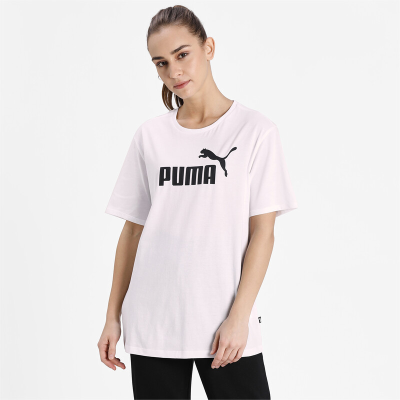

PUMA Essentials Logo Boyfriend Relaxed Fit T-Shirt, White