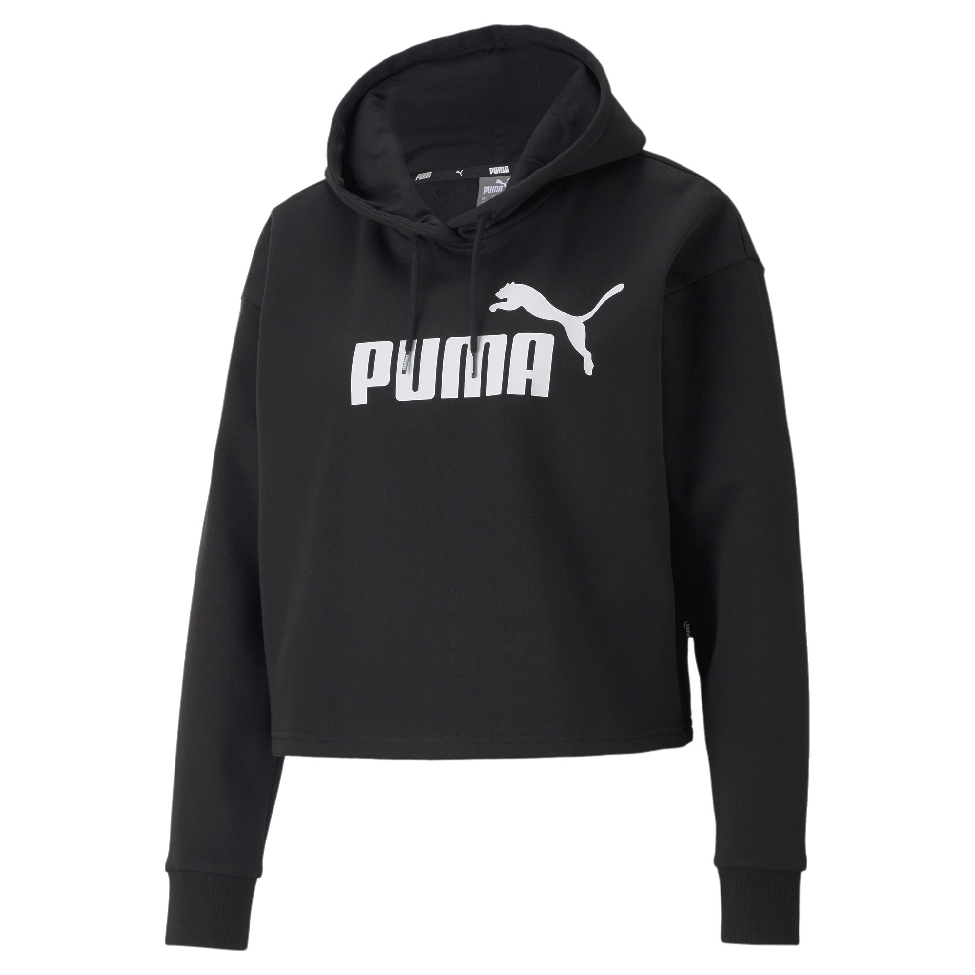 Puma Essentials Cropped Logo Hoodie Damen | Mit Plain | Black | Größe: S