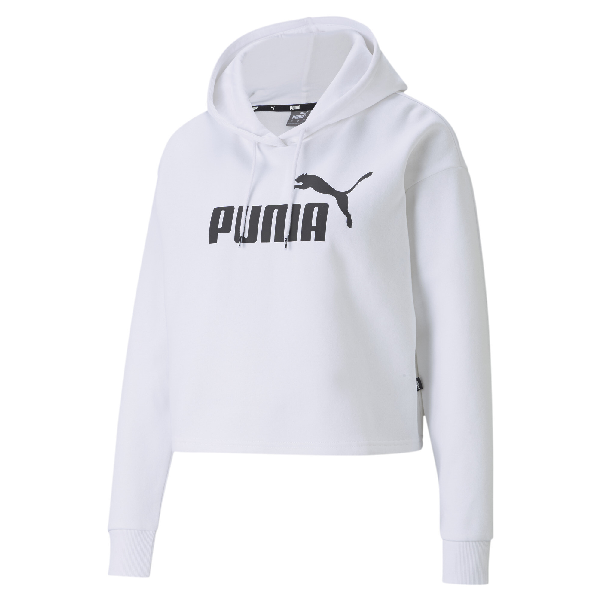 Women's Puma Essentials Cropped Logo's Hoodie, White, Size M, Clothing