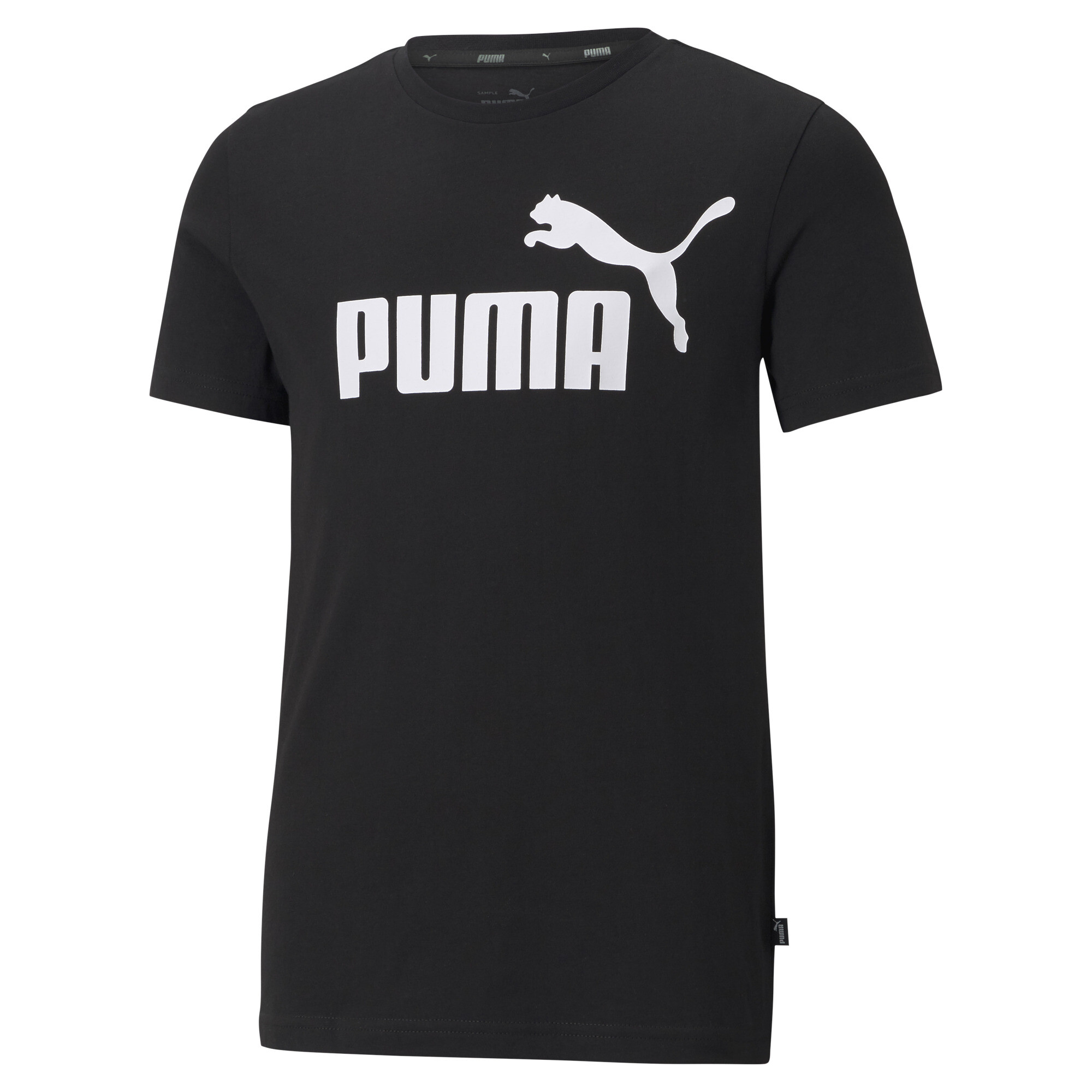 Men's Puma Essentials Logo Tee Youth, Black, Size 9-10Y, Clothing