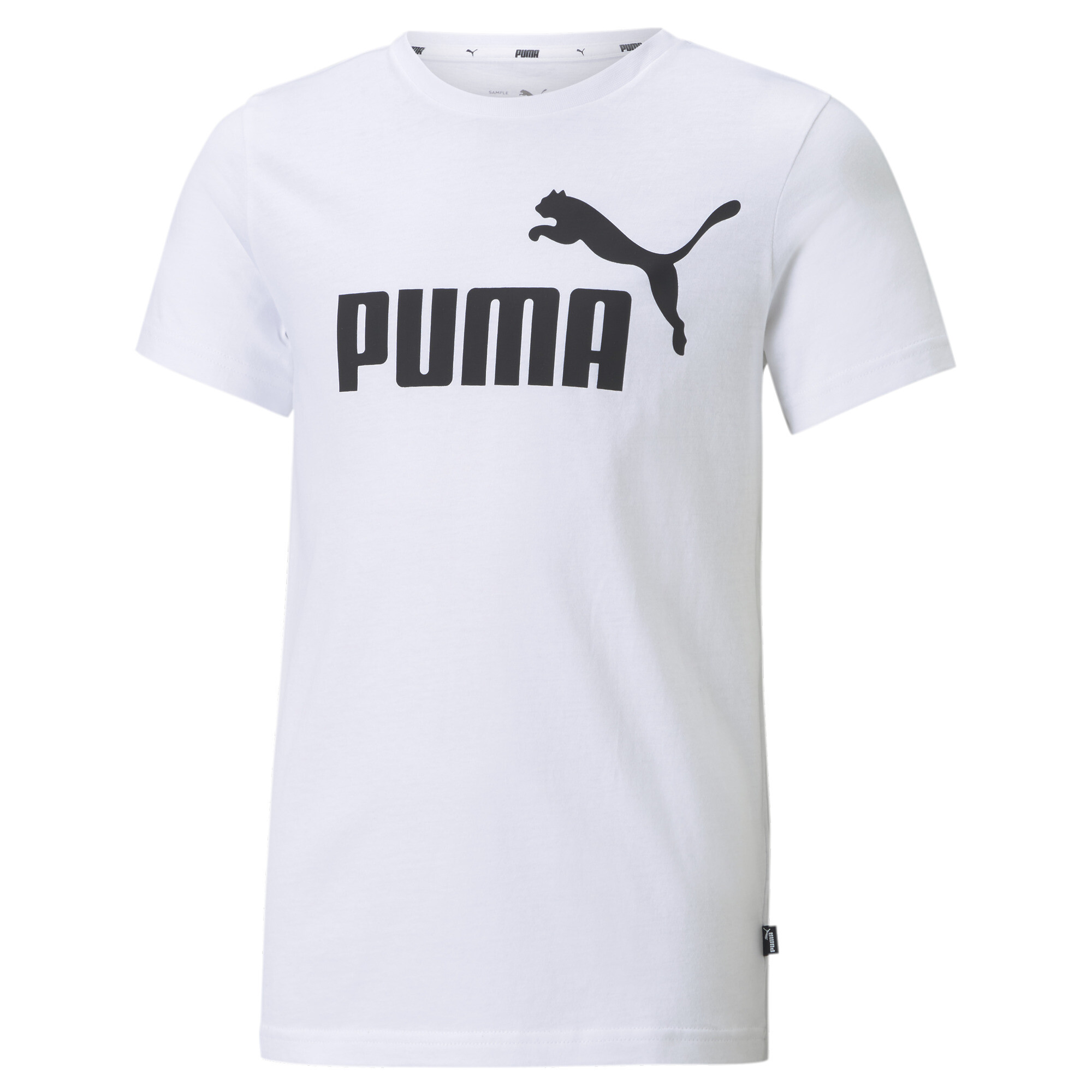 Men's Puma Essentials Logo Youth T-Shirt, White, Size 9-10Y, Clothing