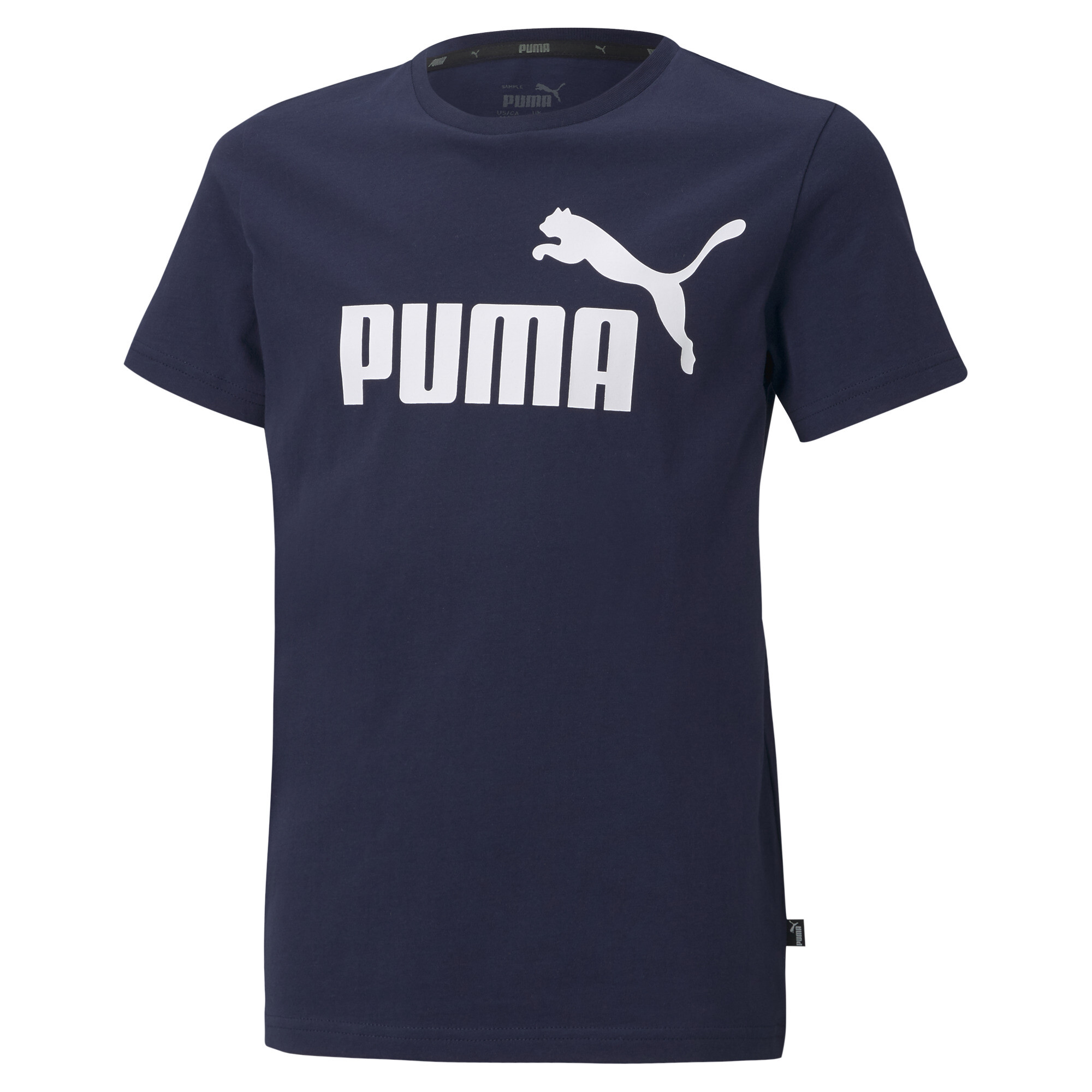 Puma Essentials Logo T-Shirt Teenager Für Herren Für Damen Für Kinder | Mit Logo Print | Peacoat | Größe: 1-2Y