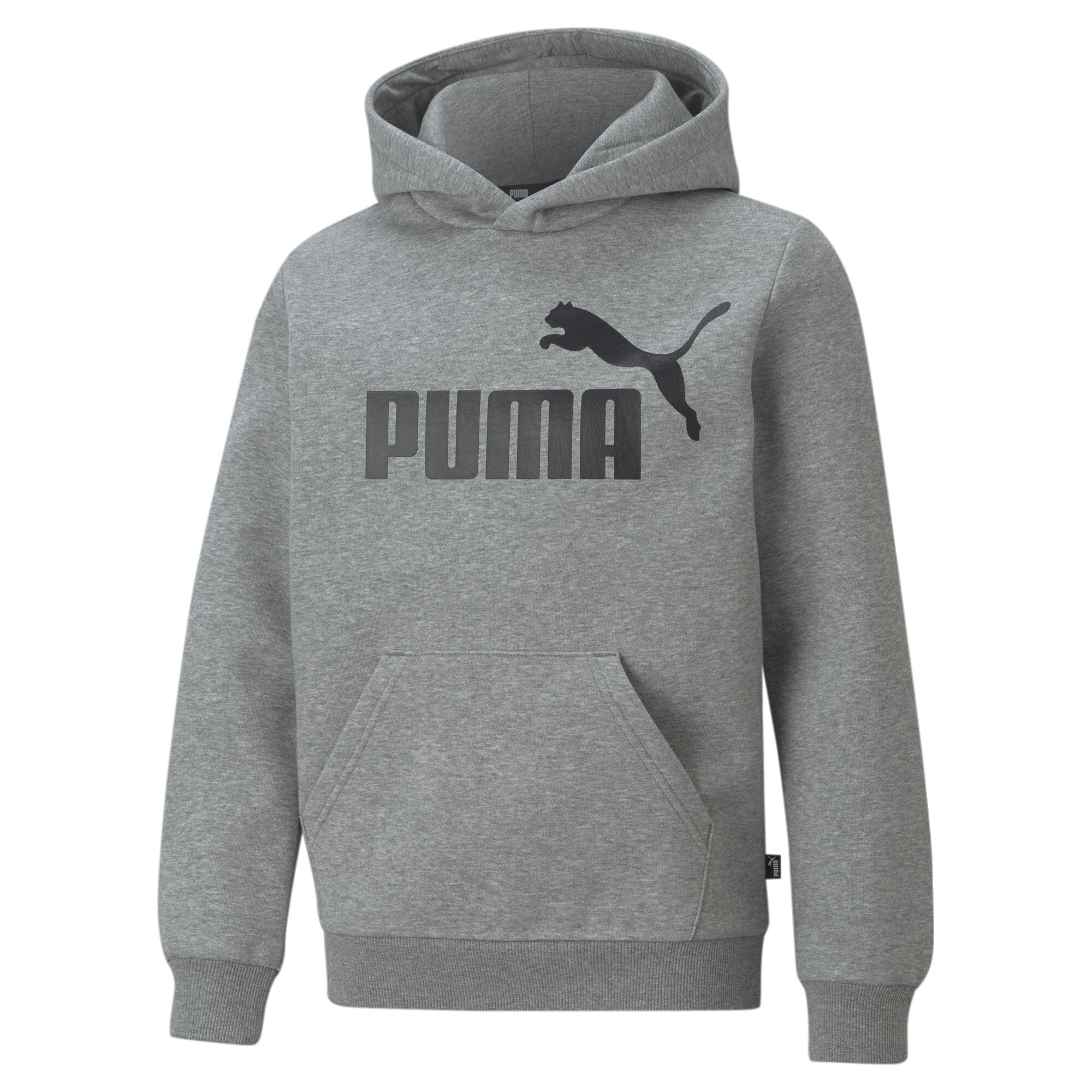 Men's Puma Essentials Big Logo Youth Hoodie, Gray, Size 4-5Y, Clothing