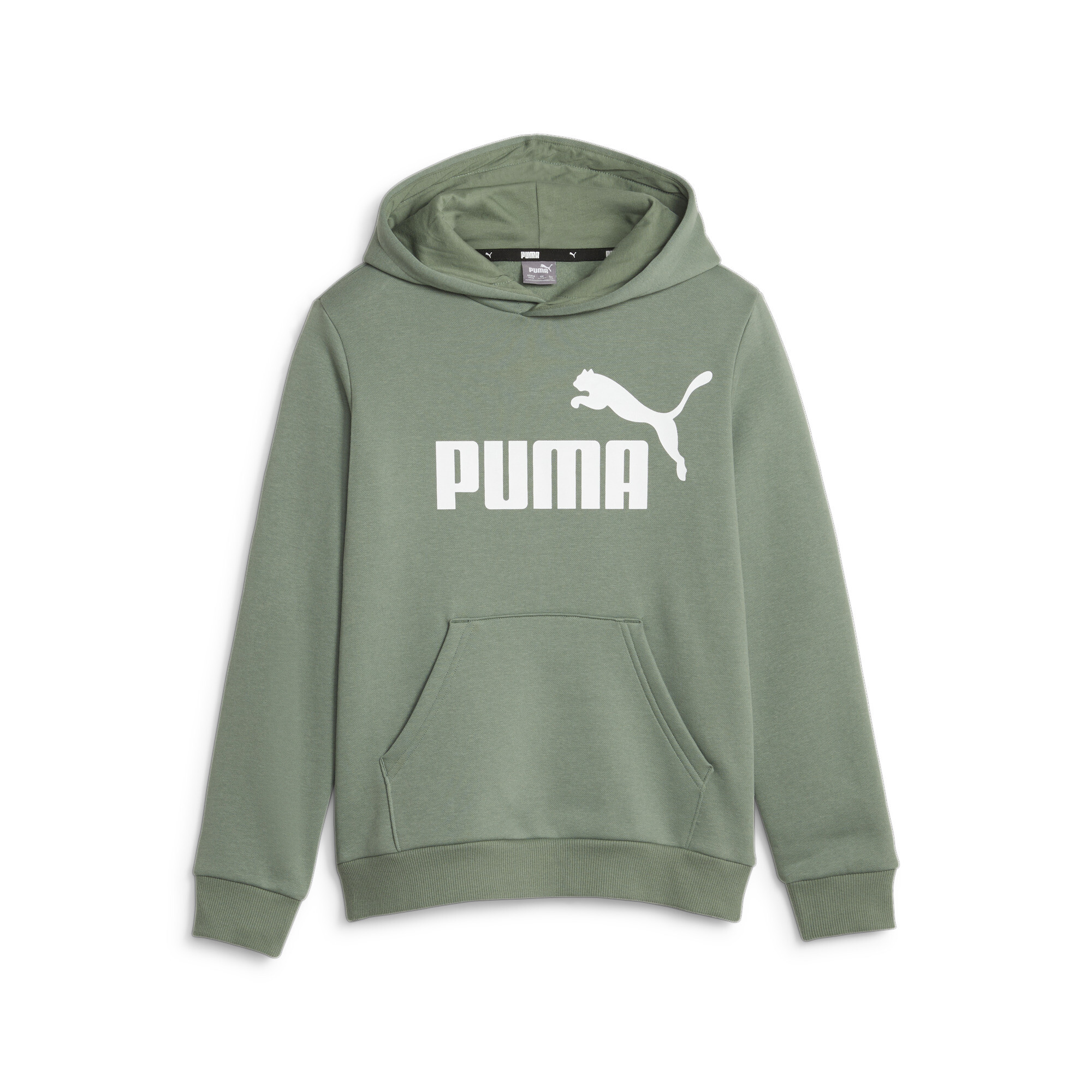 Men's Puma Essentials Big Logo Youth Hoodie, Green, Size 15-16Y, Clothing