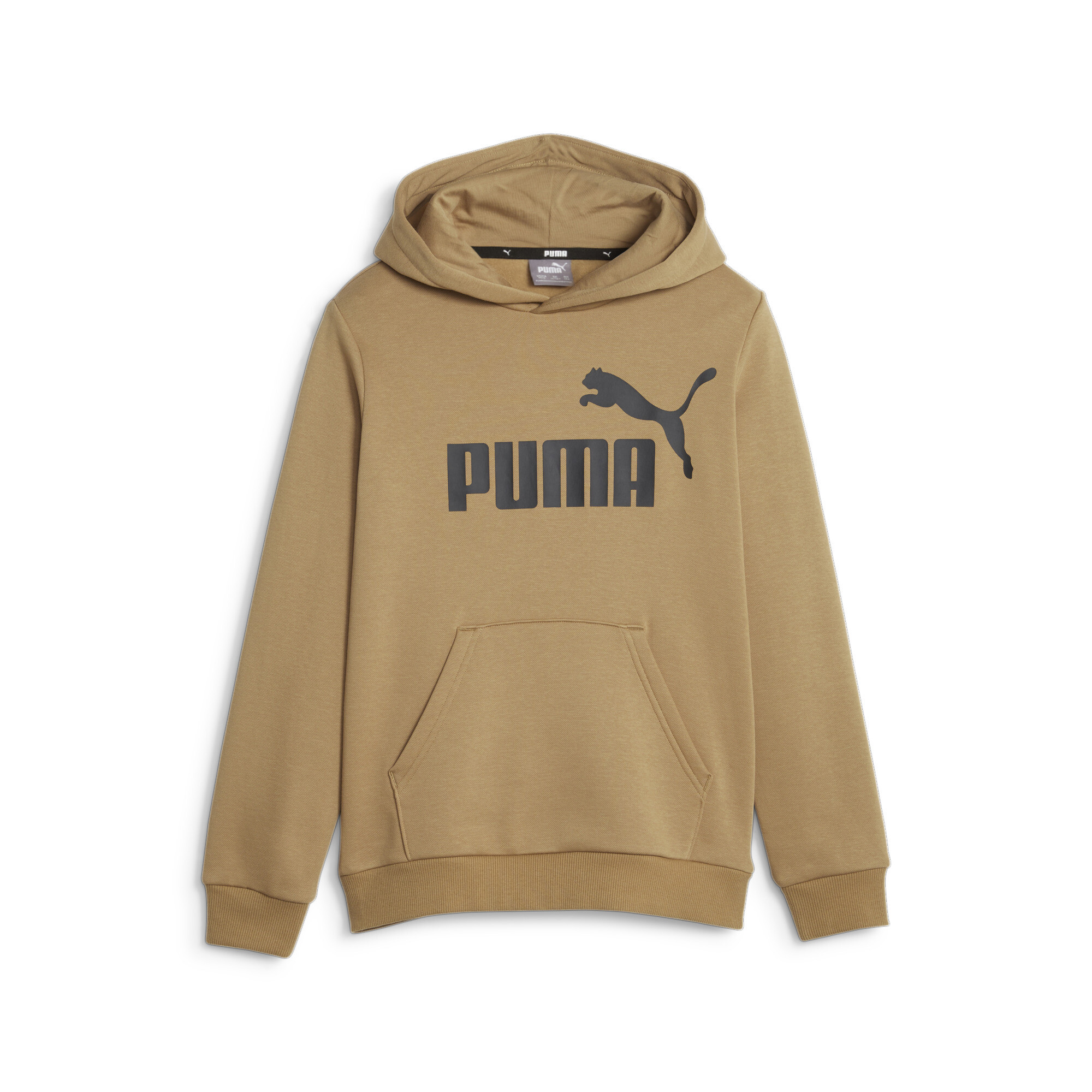Men's Puma Essentials Big Logo Youth Hoodie, Beige, Size 7-8Y, Clothing