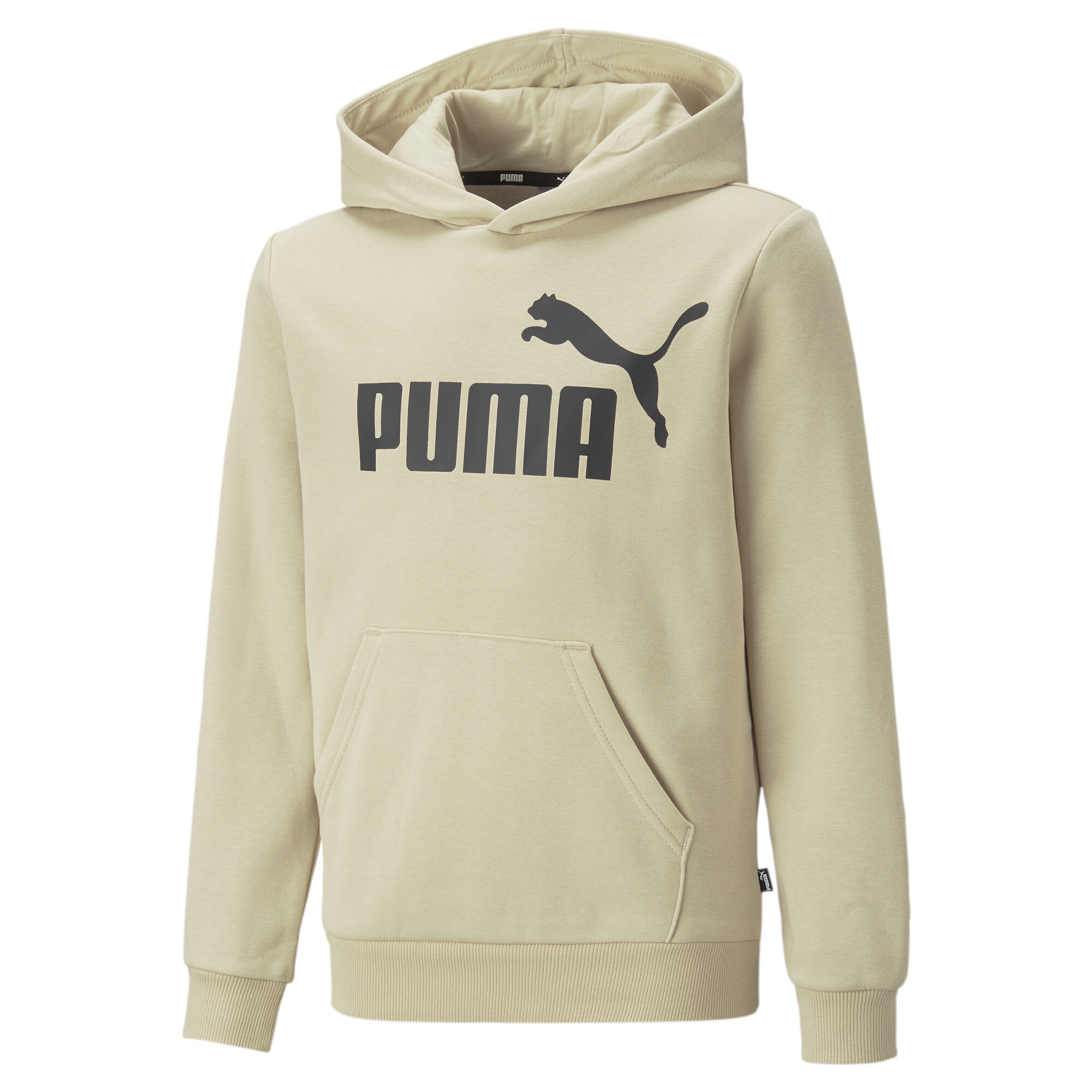 Men's Puma Essentials Big Logo Youth Hoodie, Beige, Size 4-5Y, Clothing
