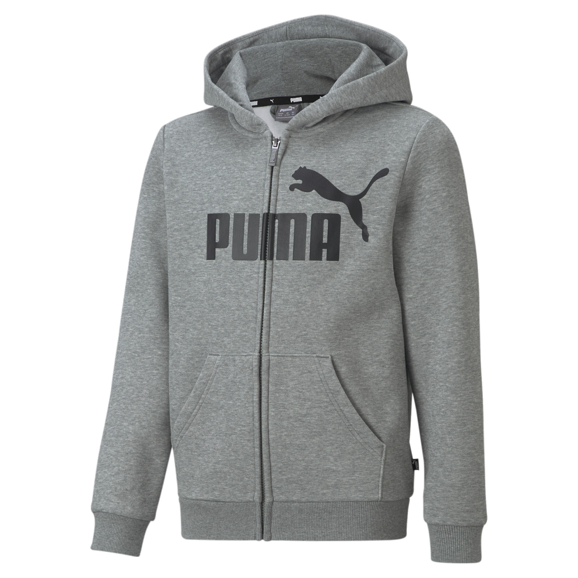 Puma Essentials Big Logo Kapuzenjacke Teenager Für Herren Für Damen Für Kinder | Mit Logo Print | Medium Gray Heather | ...