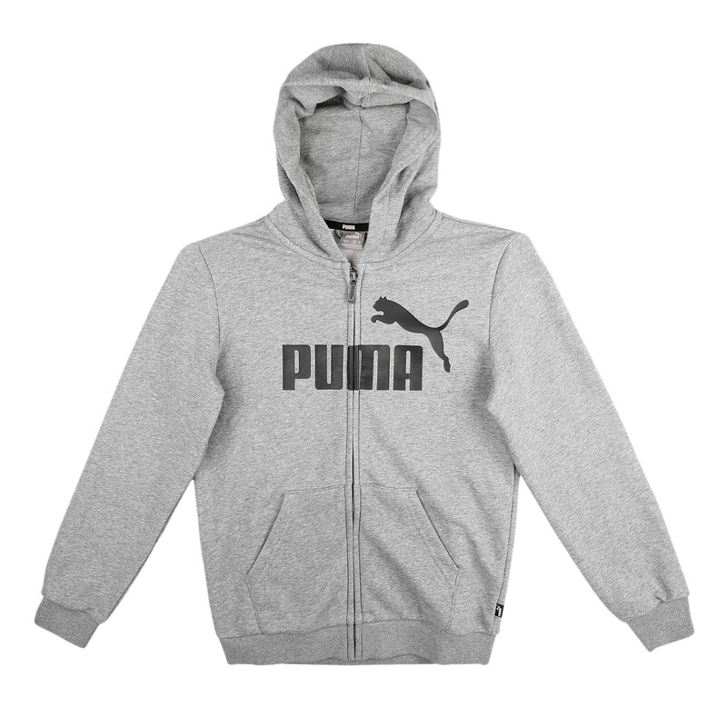 

PUMA Essential Big Logo Full-Zip Youth Hoodie, Gray