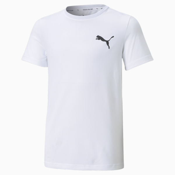 Active Small Logo Youth Tee, Puma White, large-MEX