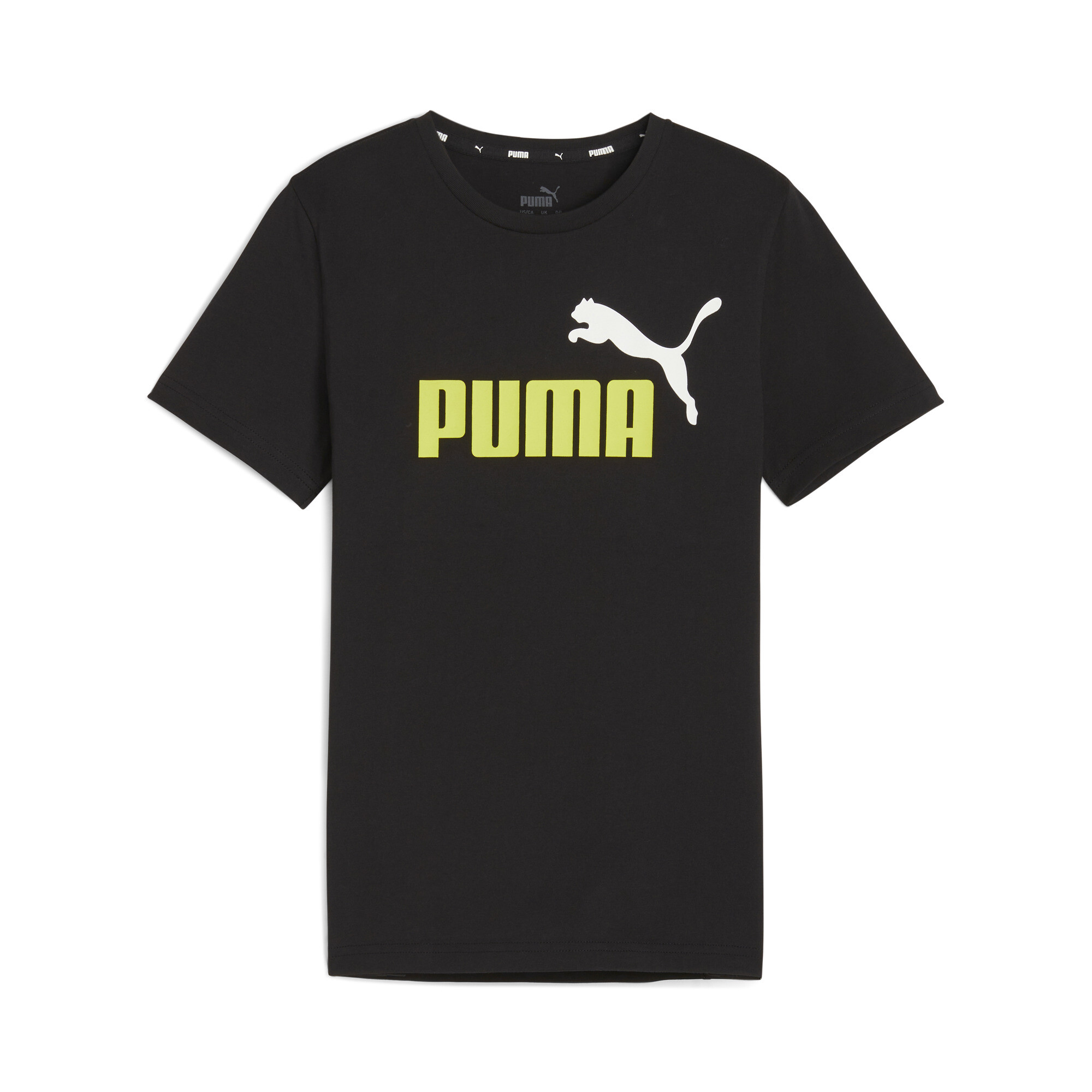 PUMA Essentials+ Two-Tone Logo T-Shirt In Black, Size 3-4 Youth