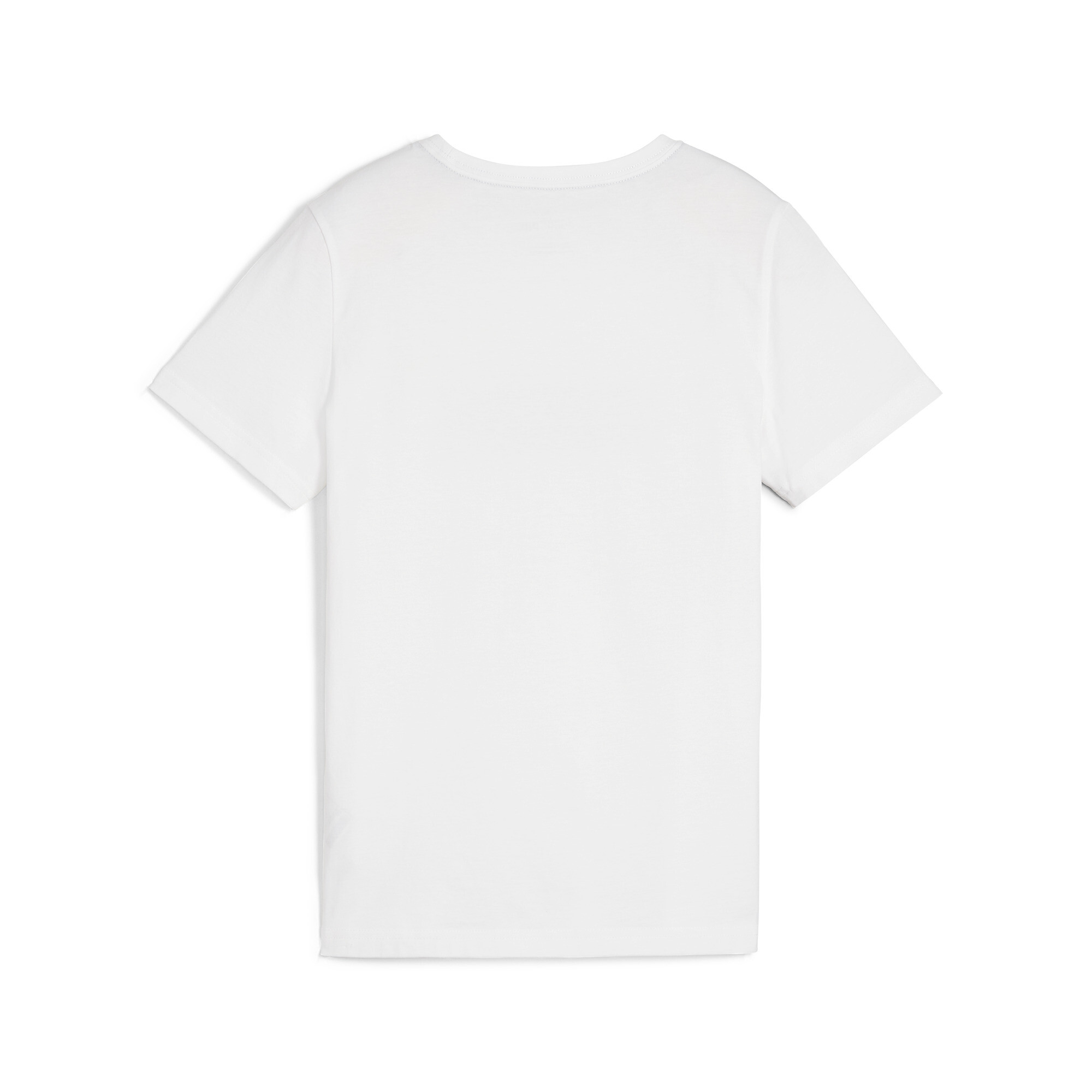 PUMA Essentials+ Two-Tone Logo T-Shirt In White, Size 3-4 Youth