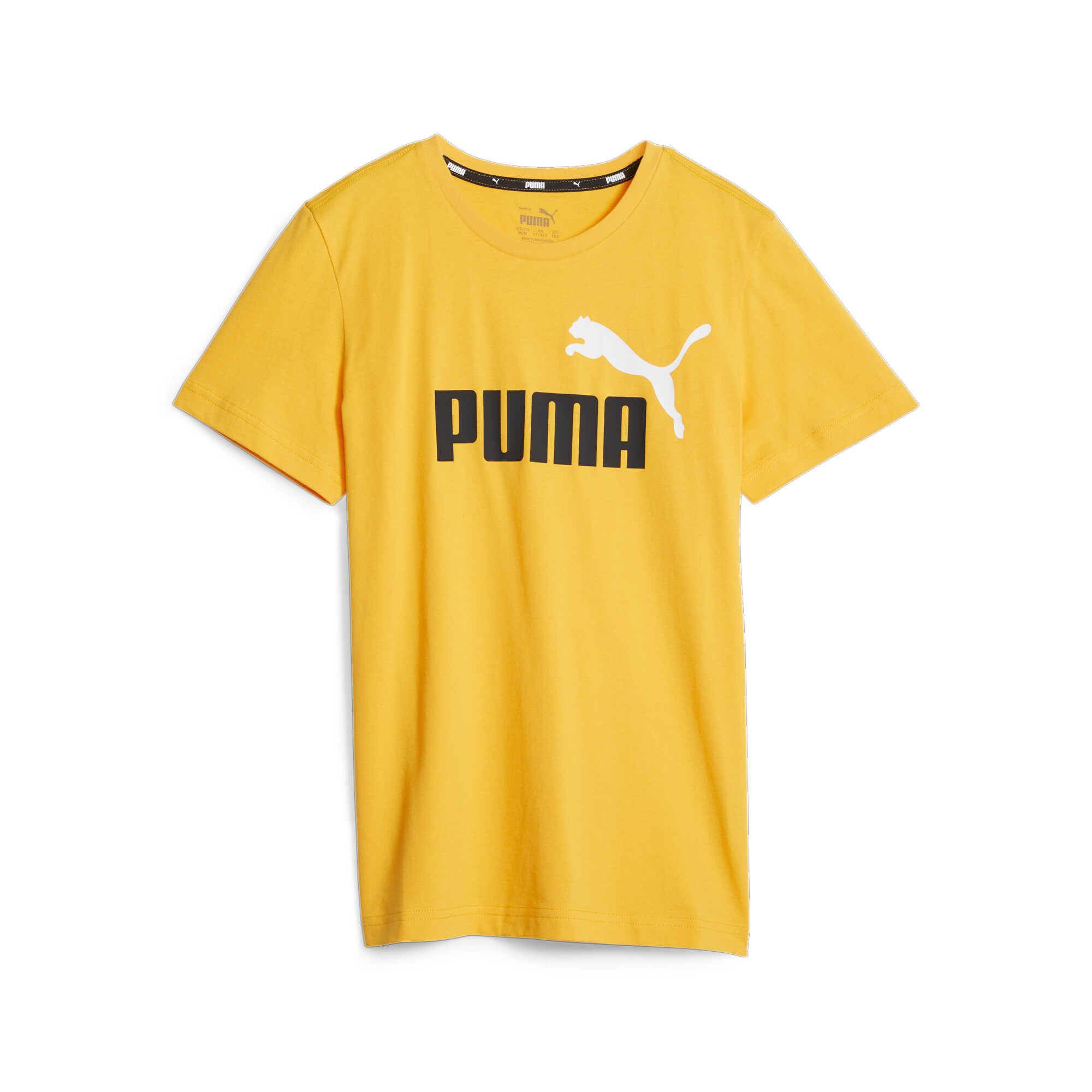 Men's Puma Essentials+ Two-Tone Logo Youth T-Shirt, Yellow, Size 13-14Y, Clothing